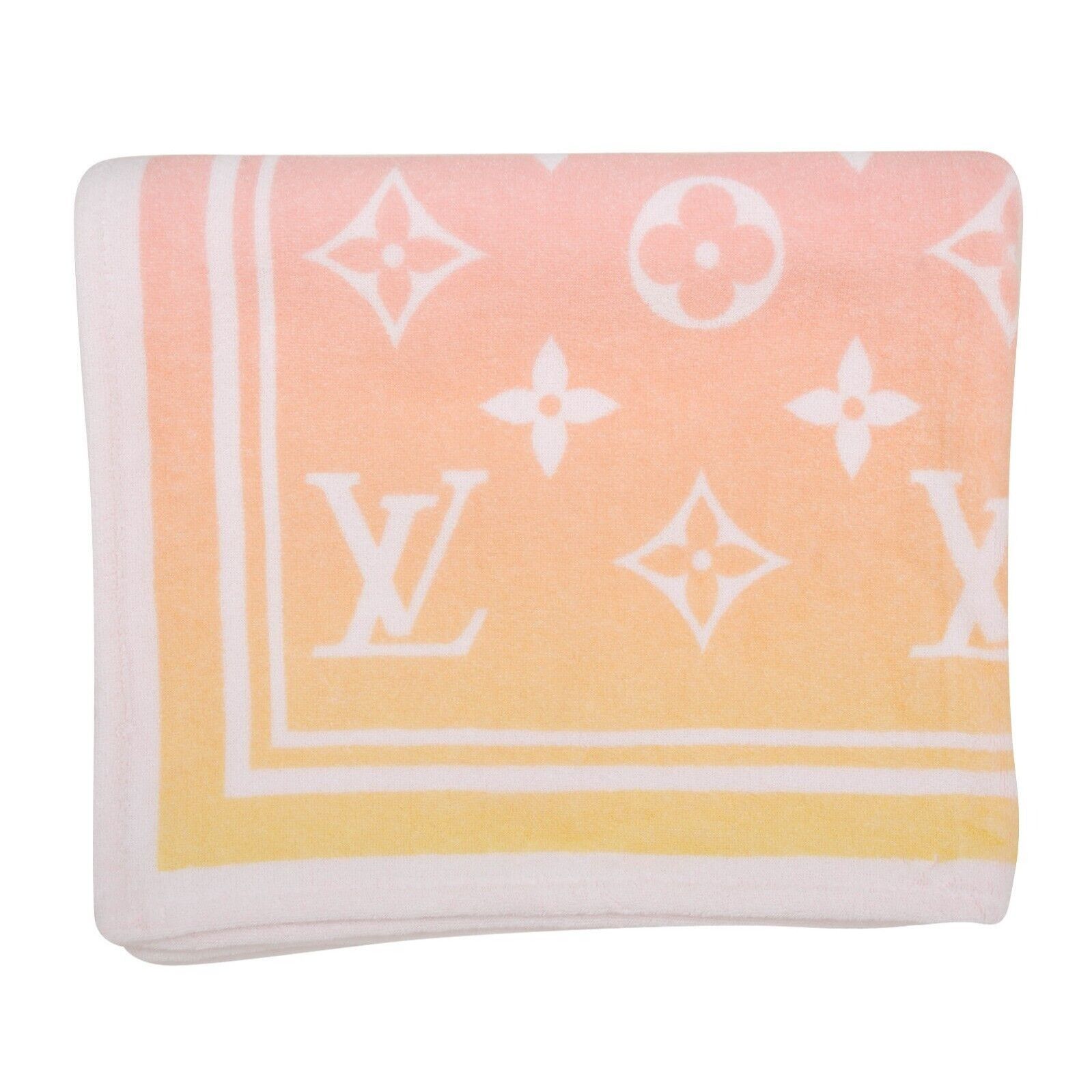 Louis Vuitton Beach Bath Towel Pink Yellow Drap De Bain Monogram Size ONE SIZE - 4 Thumbnail