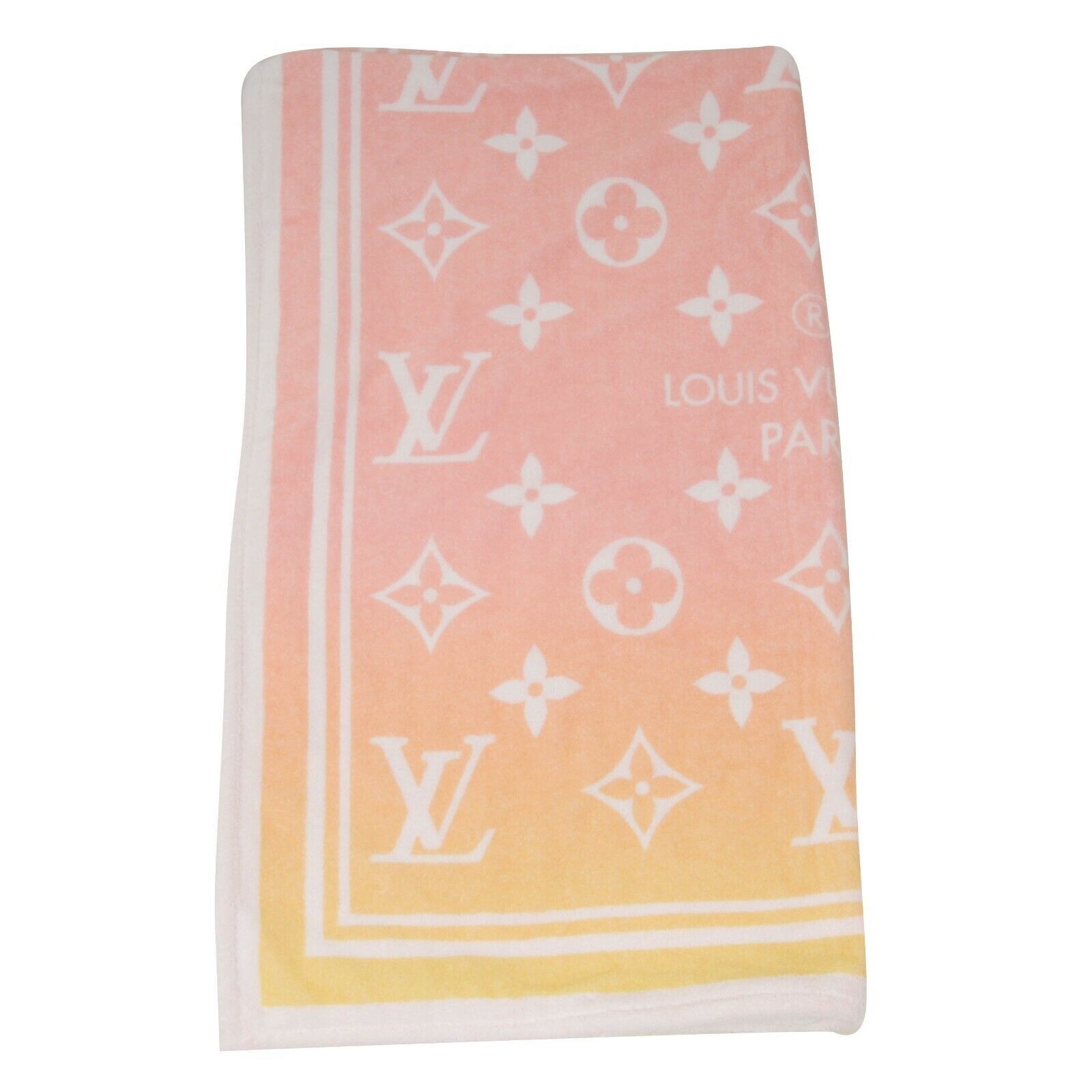 Louis Vuitton Beach Bath Towel Pink Yellow Drap De Bain Monogram Size ONE SIZE - 2 Thumbnail