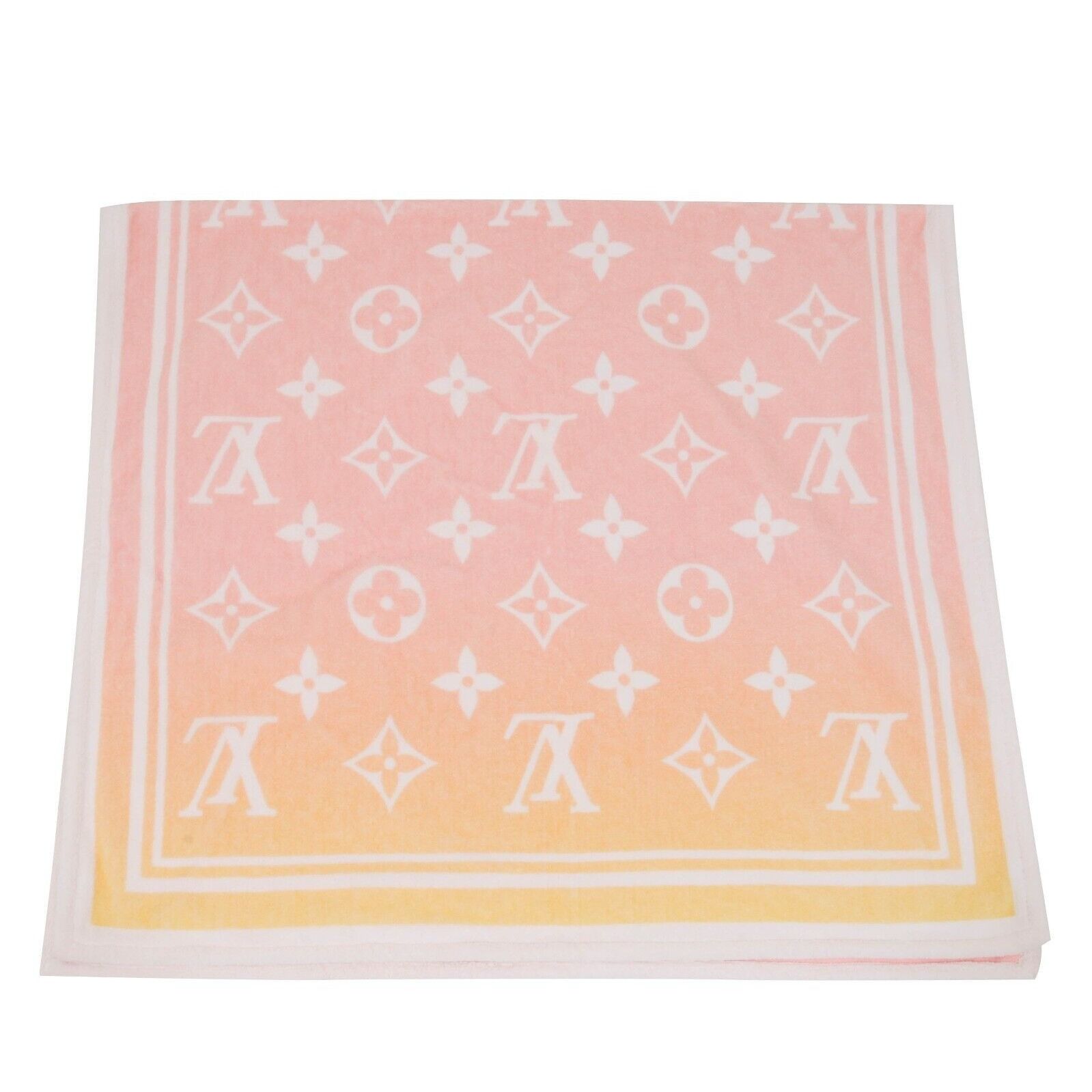 Louis Vuitton Beach Bath Towel Pink Yellow Drap De Bain Monogram Size ONE SIZE - 3 Thumbnail