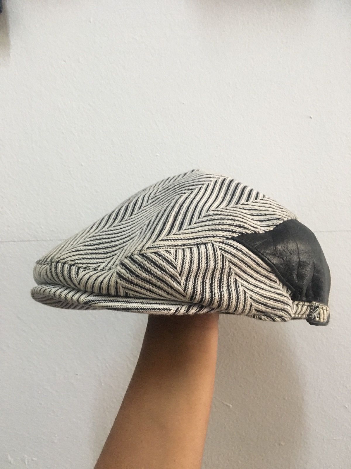 CA4LA Ca4la Hat Style Cow Skin Leather Stripes Hat Adjustable Size ONE SIZE - 3 Thumbnail