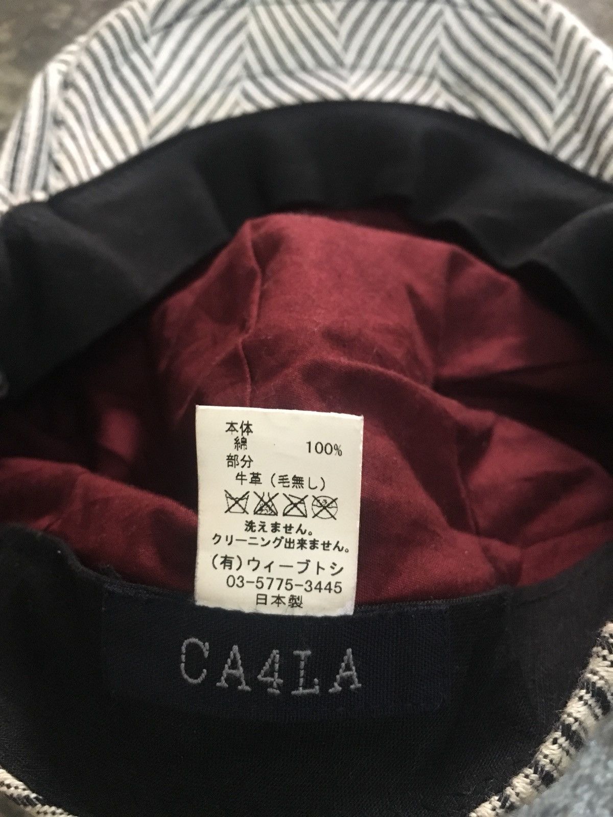 CA4LA Ca4la Hat Style Cow Skin Leather Stripes Hat Adjustable Size ONE SIZE - 5 Thumbnail