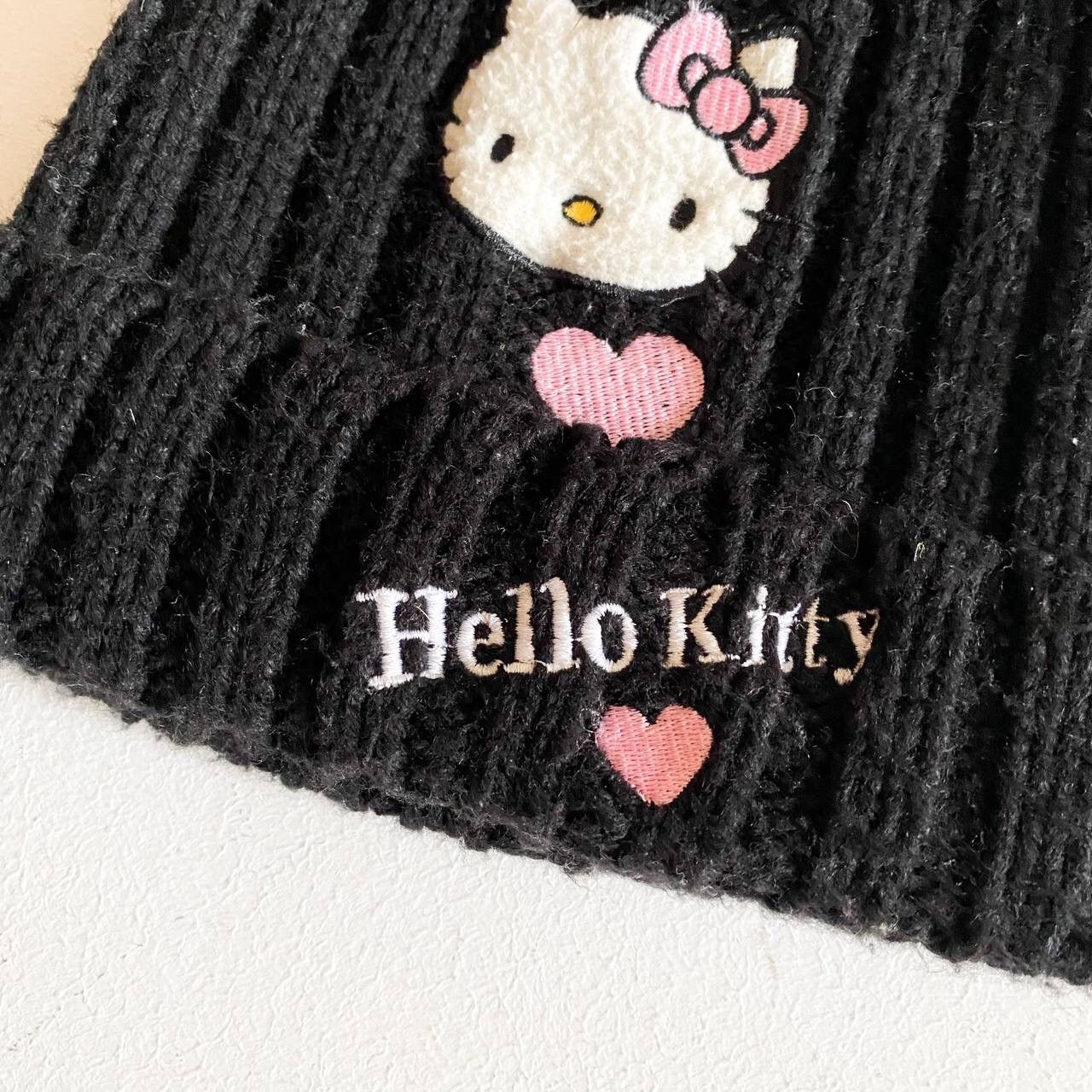 Japanese Brand y2k Hello Kitty Japanese Style Knitted Beanie Hat Vintage Size ONE SIZE - 5 Thumbnail