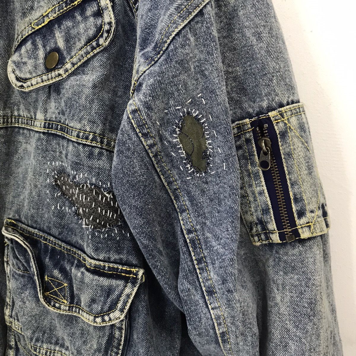 Japanese Brand × Vintage Vtg Cantwo japan distressed patchwork cargo denim jacket Size US XL / EU 56 / 4 - 2 Thumbnail