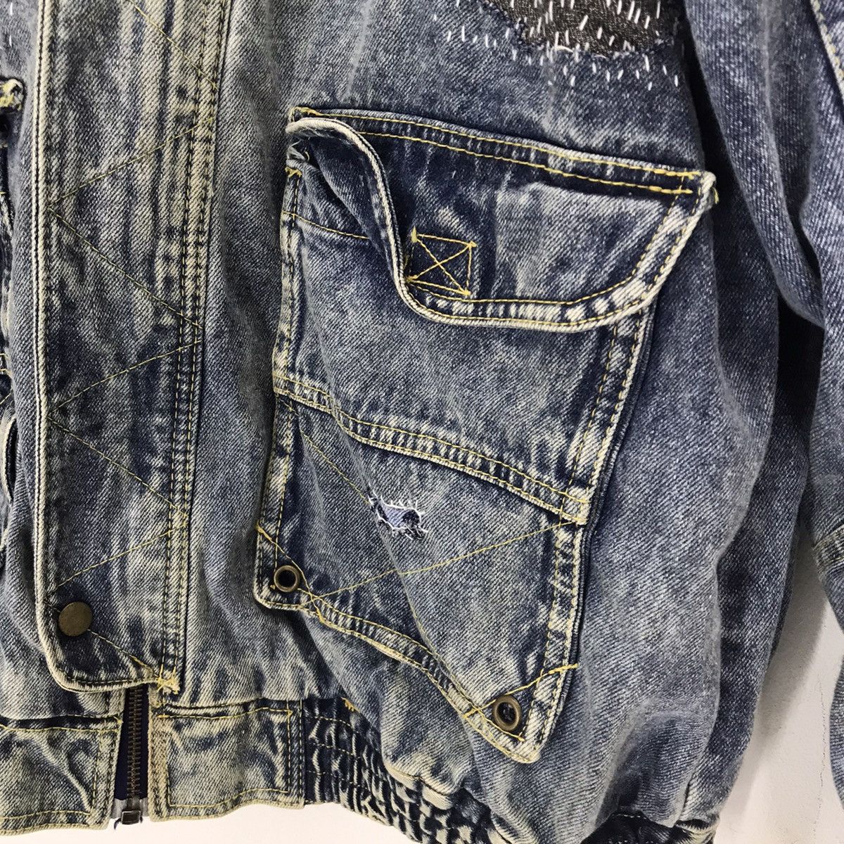 Japanese Brand × Vintage Vtg Cantwo japan distressed patchwork cargo denim jacket Size US XL / EU 56 / 4 - 4 Thumbnail
