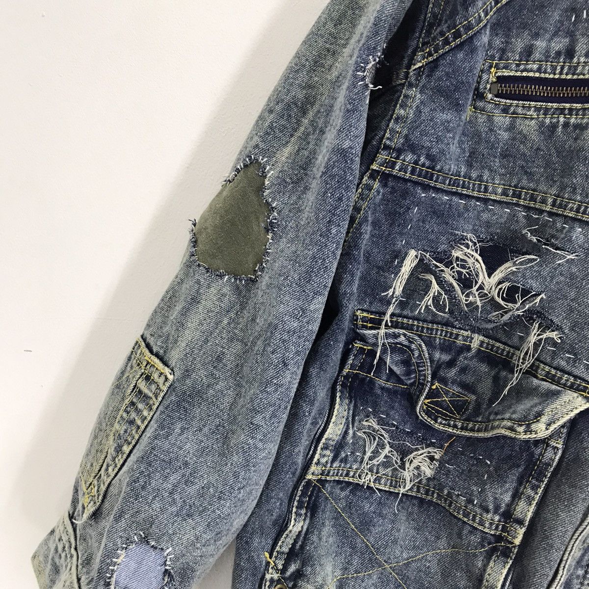 Japanese Brand × Vintage Vtg Cantwo japan distressed patchwork cargo denim jacket Size US XL / EU 56 / 4 - 7 Thumbnail