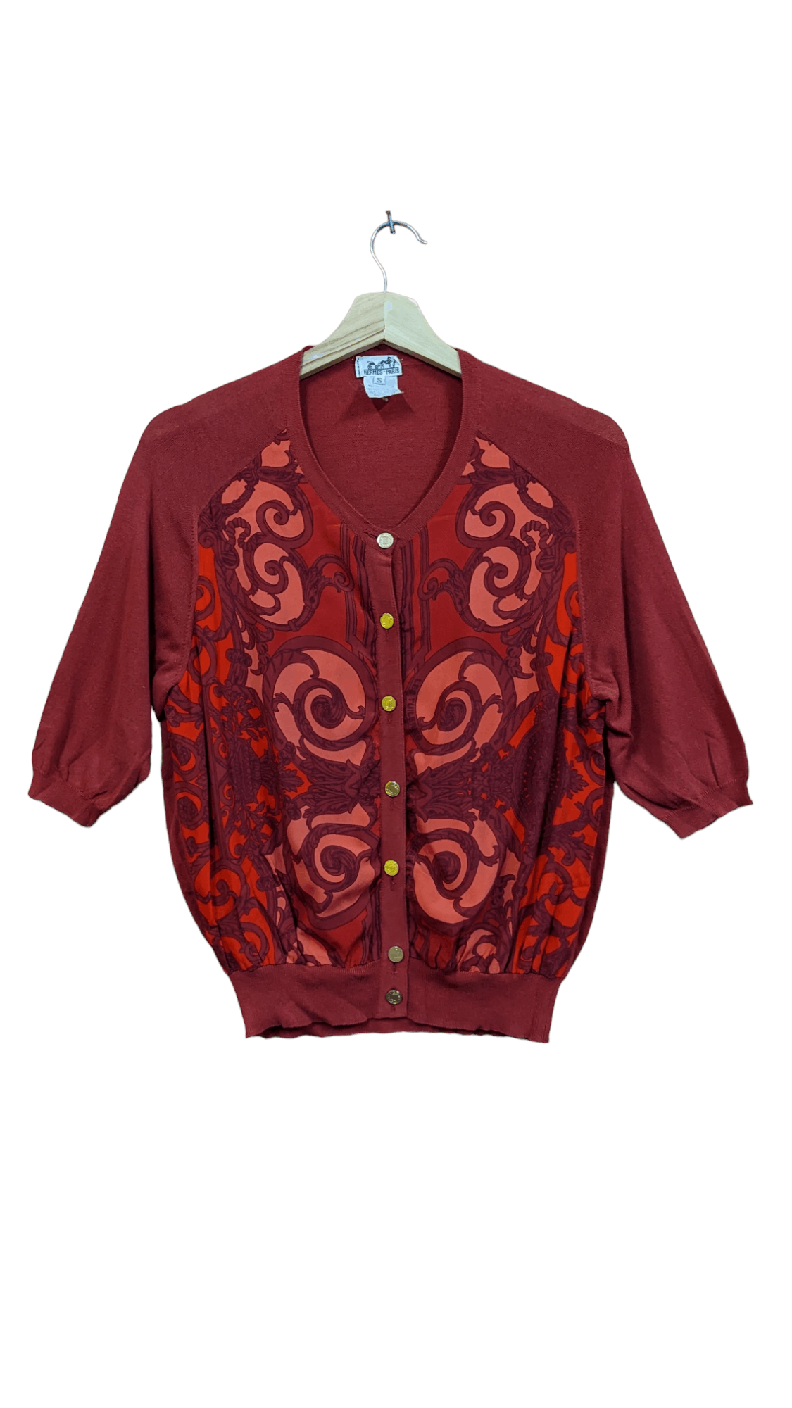 トップス HERMES SILK CARDIGAN Vintage Hermes Silk Cardigan Very Rare