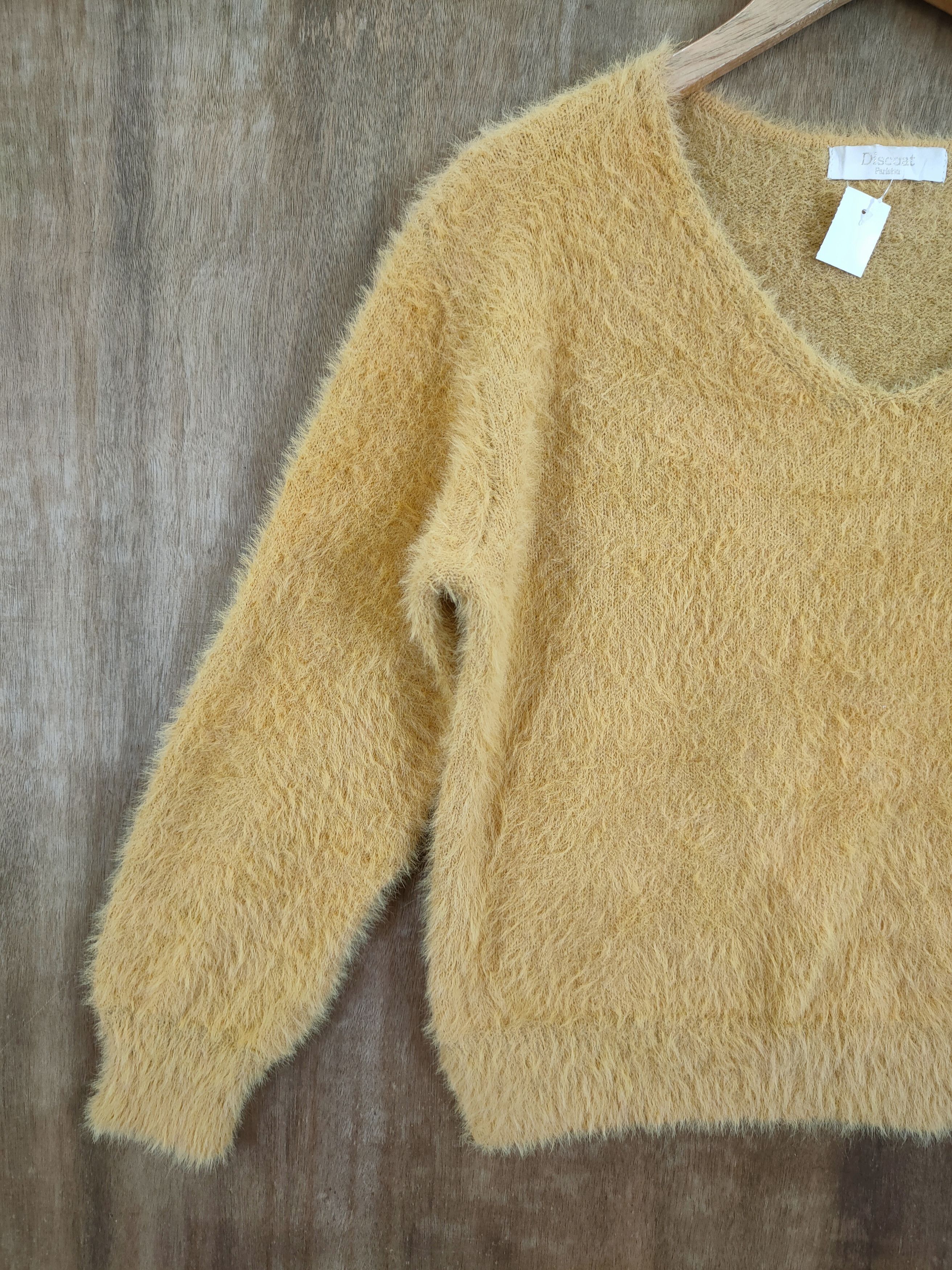 Homespun Knitwear D Discoat mohair shag shaggy soft fur knitwear #46-1032 Size XS / US 0-2 / IT 36-38 - 2 Thumbnail