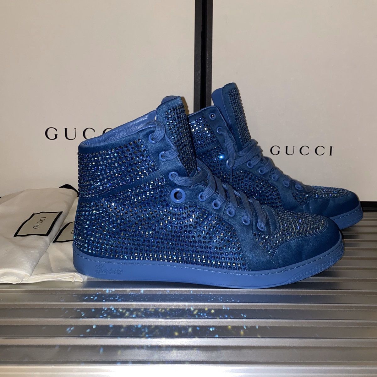 Gucci Swarovski High Top Sneaker Grailed