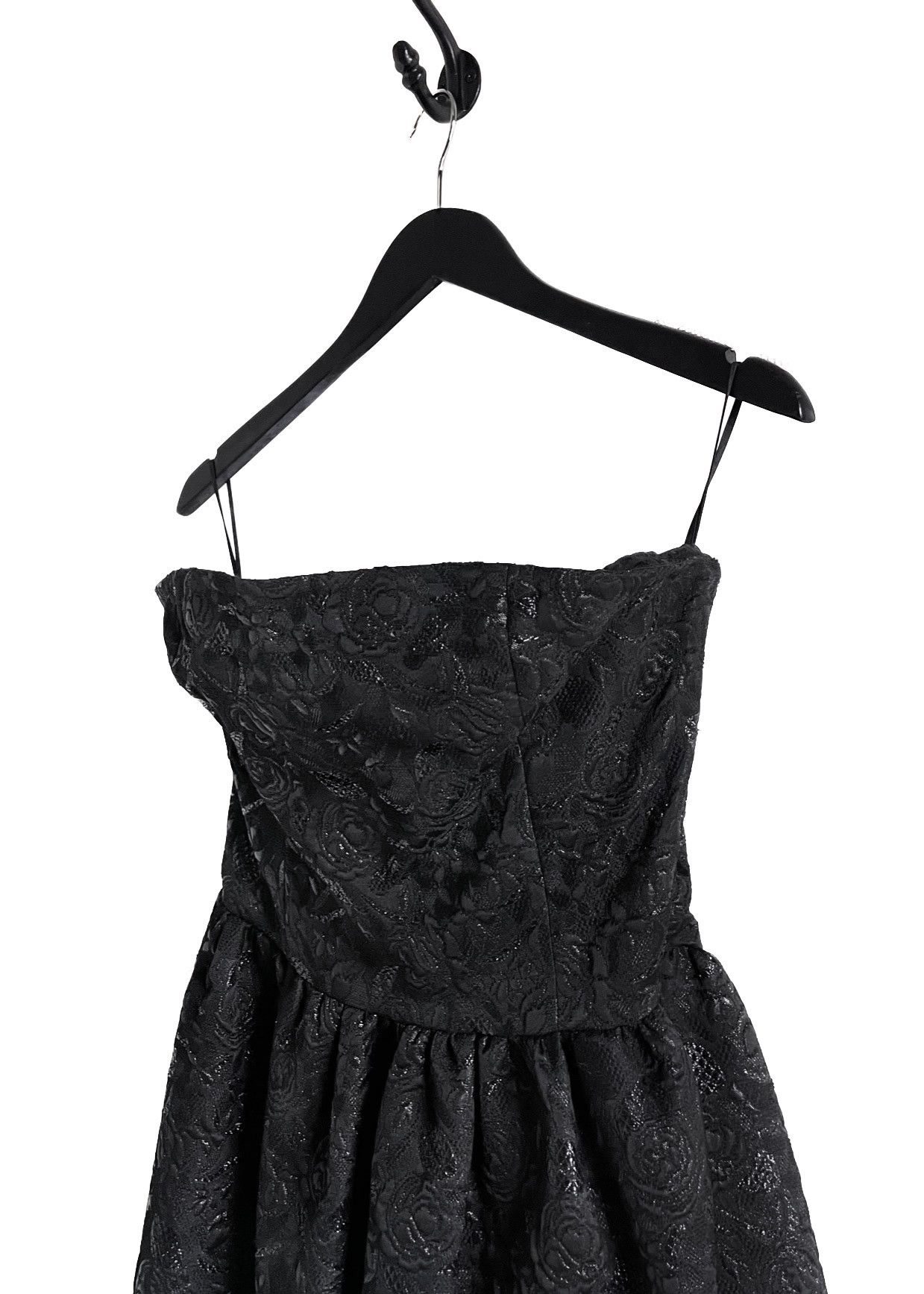 Prada Prada 2010 Black Floral Jacquard Strapless Bustier Dress Size L / US 10 / IT 46 - 2 Thumbnail