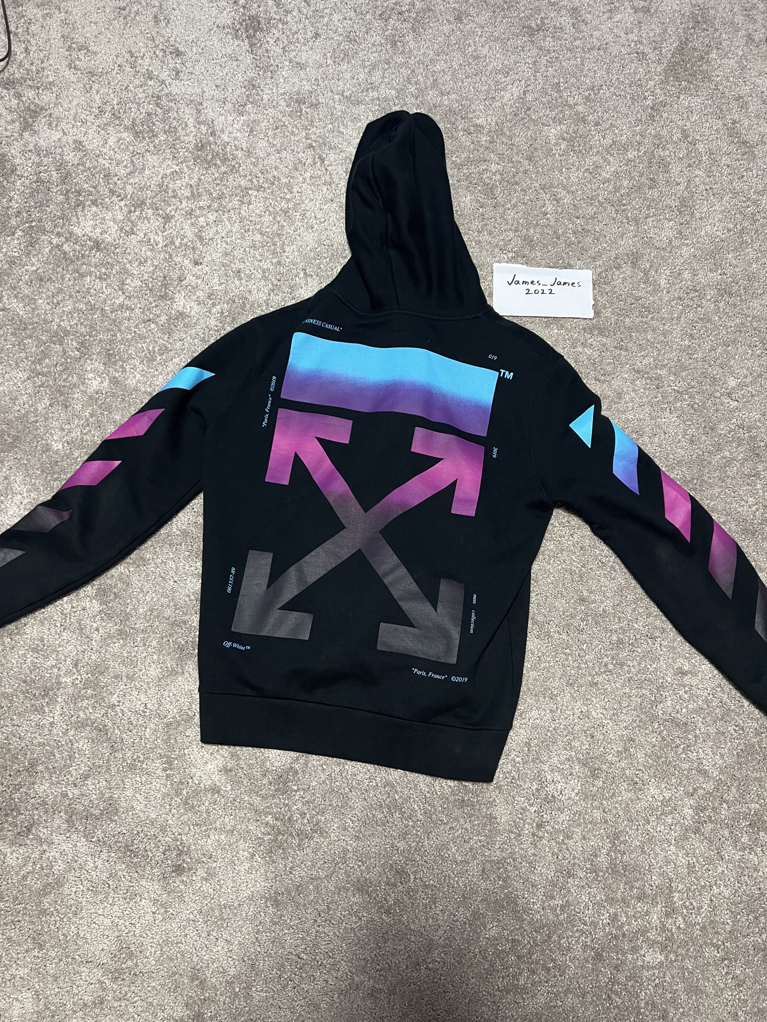 Off White 2019 OffWhite Gradient Hoodie Black Pink Purple Blue Grailed