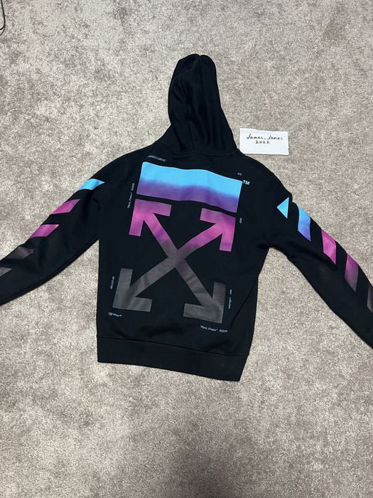 Off white hoodie hot sale pink and blue