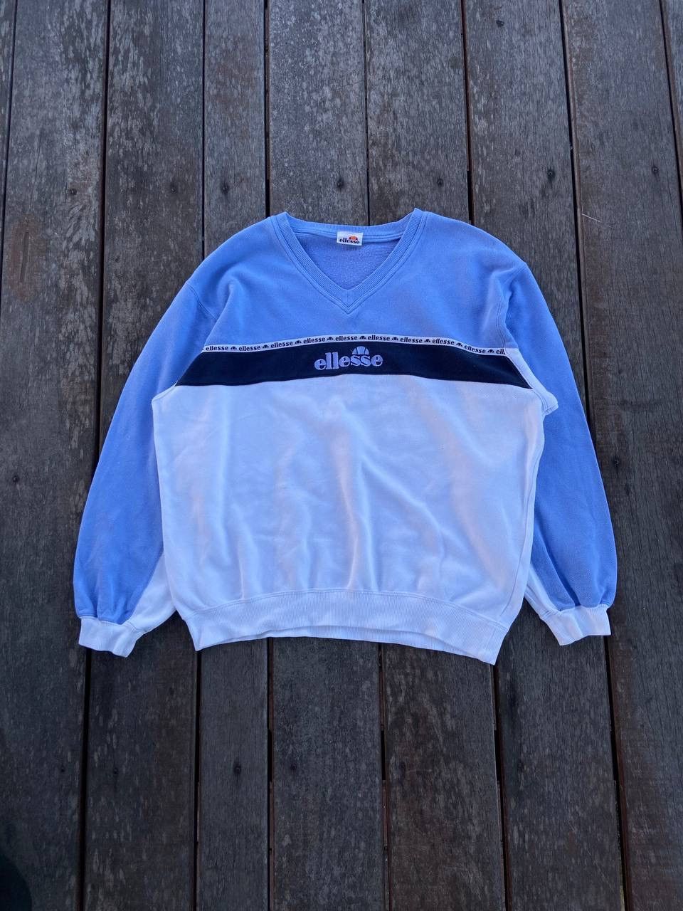 Ellesse × Vintage Vintage Ellesse Sweatshirt Spellout Baby Blue Size M / US 6-8 / IT 42-44 - 1 Thumbnail