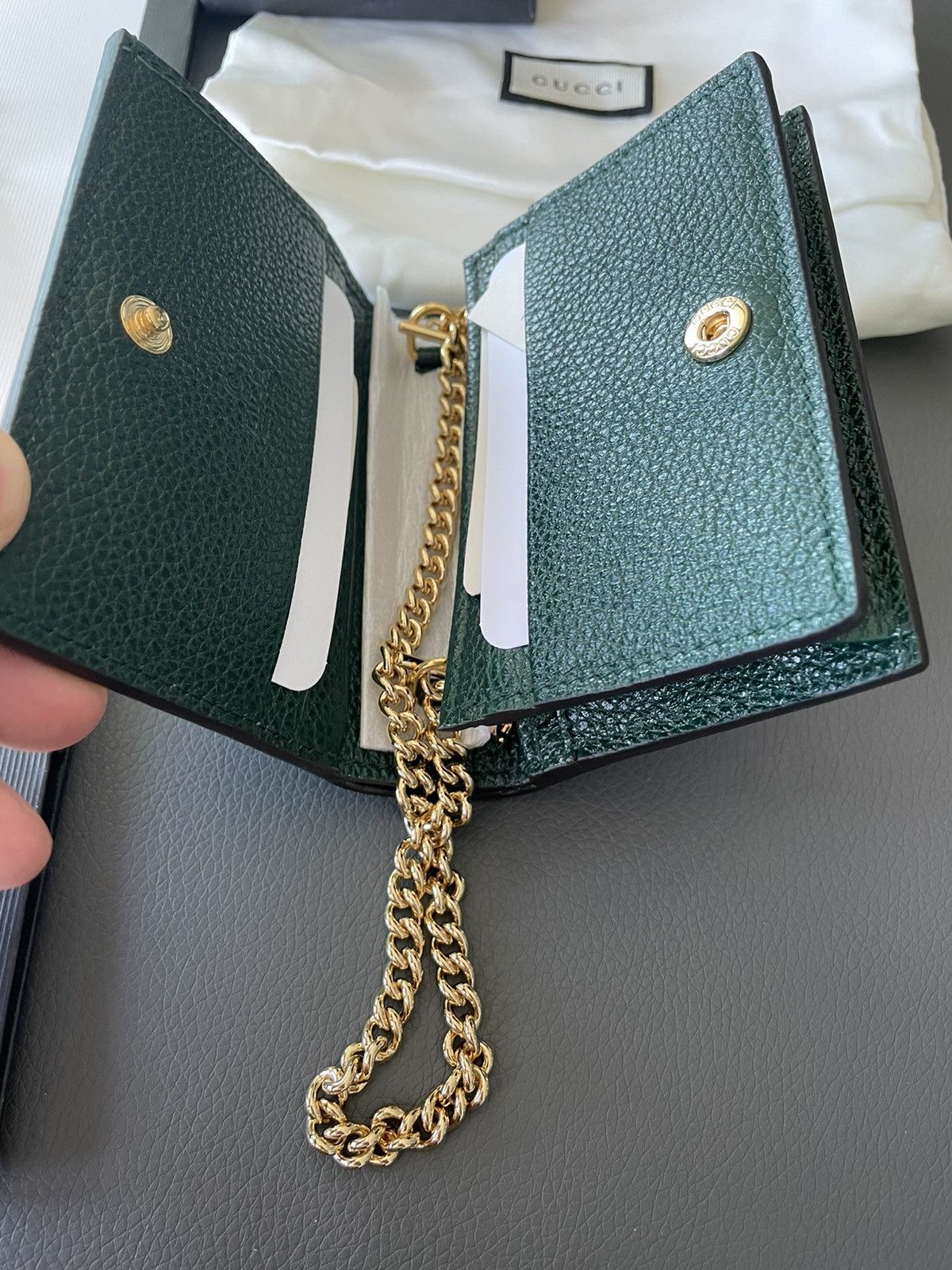 Gucci Limited Edition Brand New GG Logo Gucci Leather Chain Wallet Size ONE SIZE - 8 Thumbnail