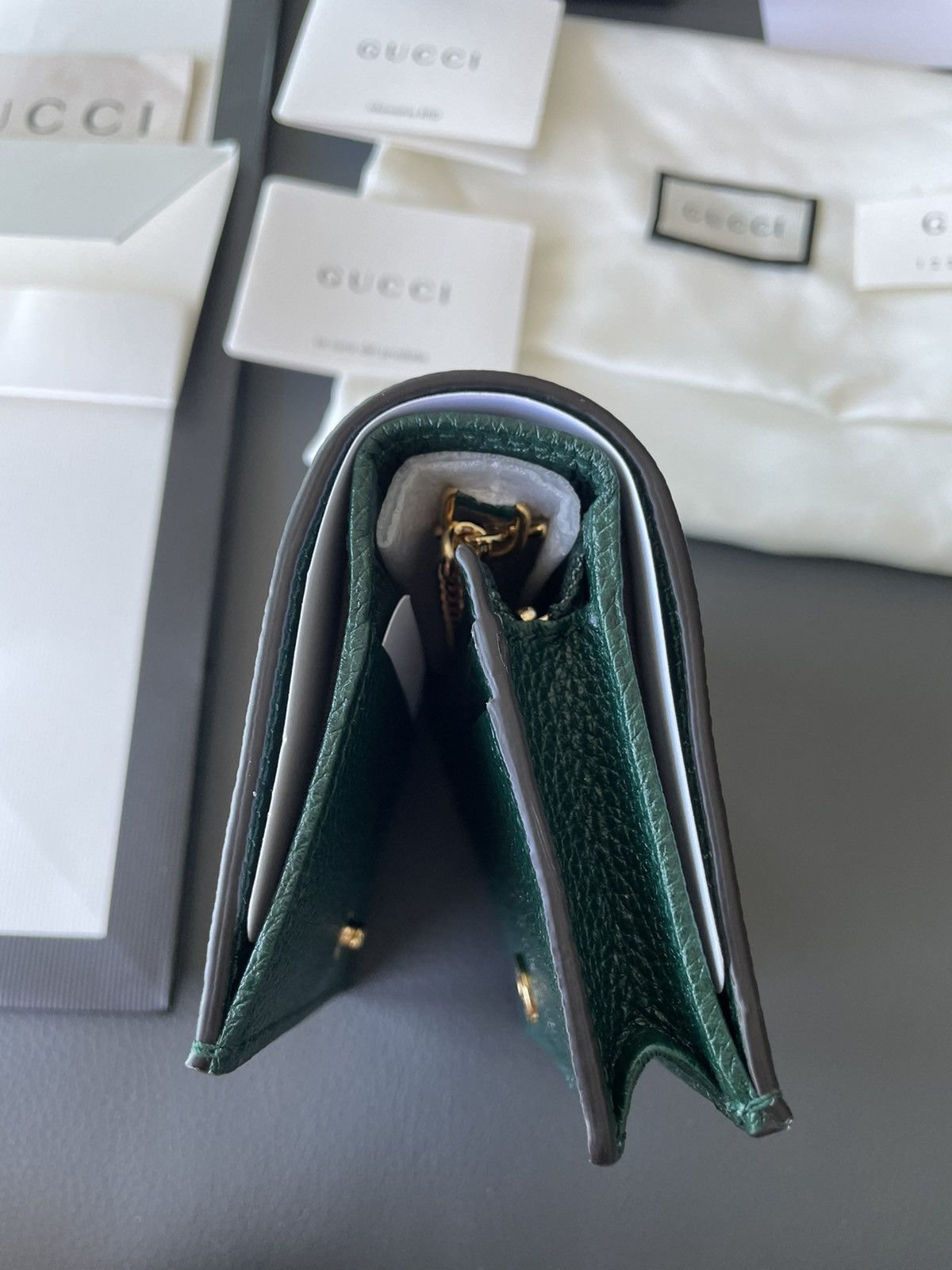 Gucci Limited Edition Brand New GG Logo Gucci Leather Chain Wallet Size ONE SIZE - 20 Thumbnail