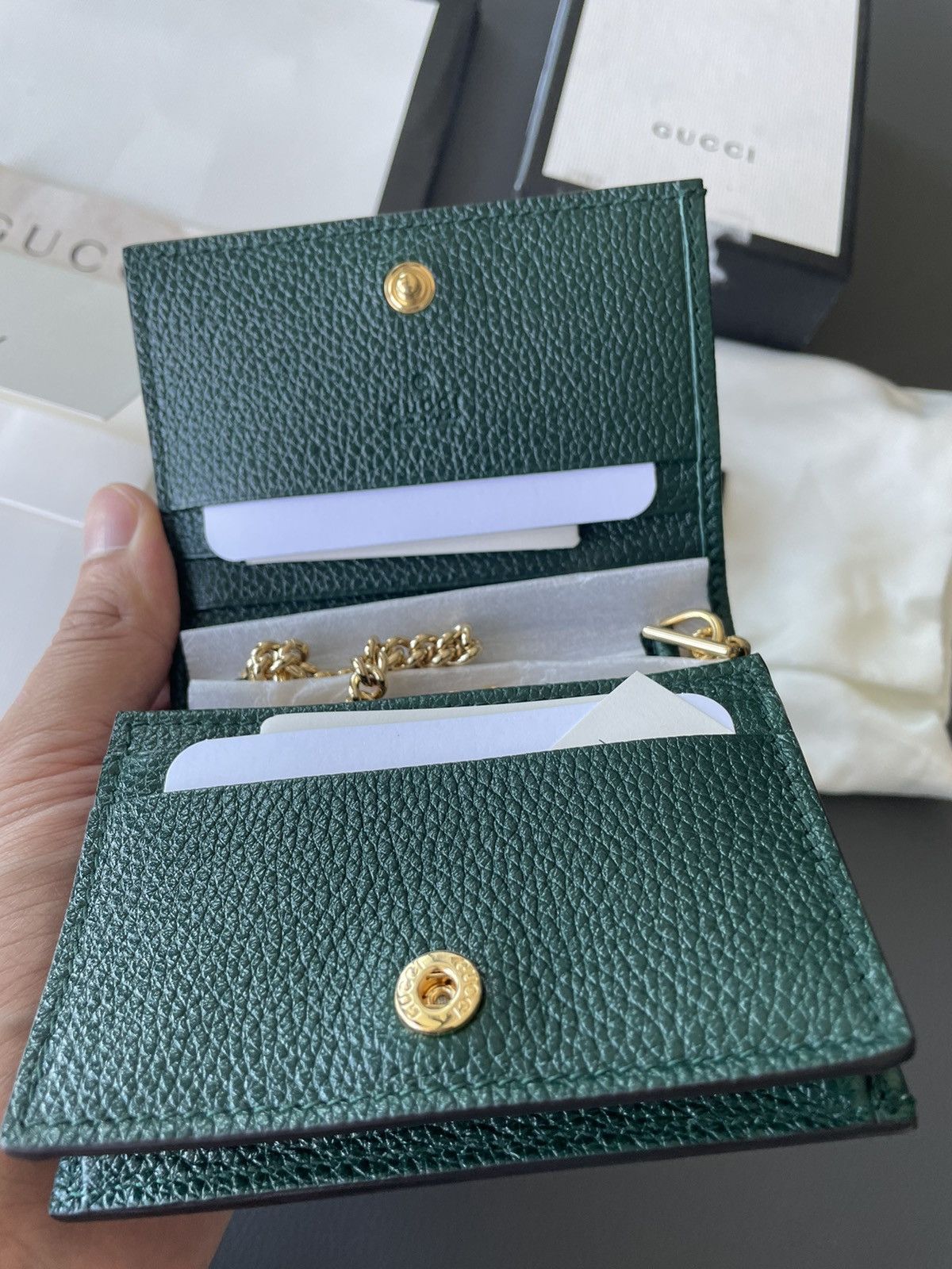 Gucci Limited Edition Brand New GG Logo Gucci Leather Chain Wallet Size ONE SIZE - 7 Thumbnail
