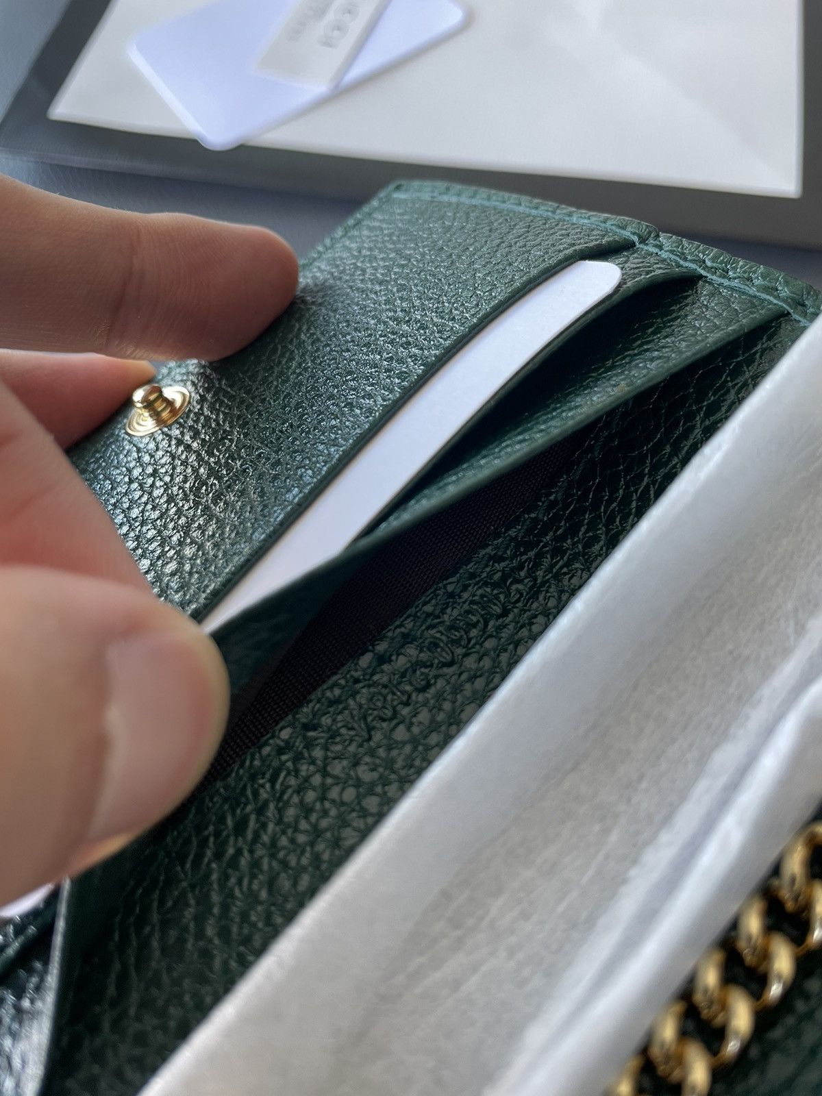 Gucci Limited Edition Brand New GG Logo Gucci Leather Chain Wallet Size ONE SIZE - 10 Thumbnail