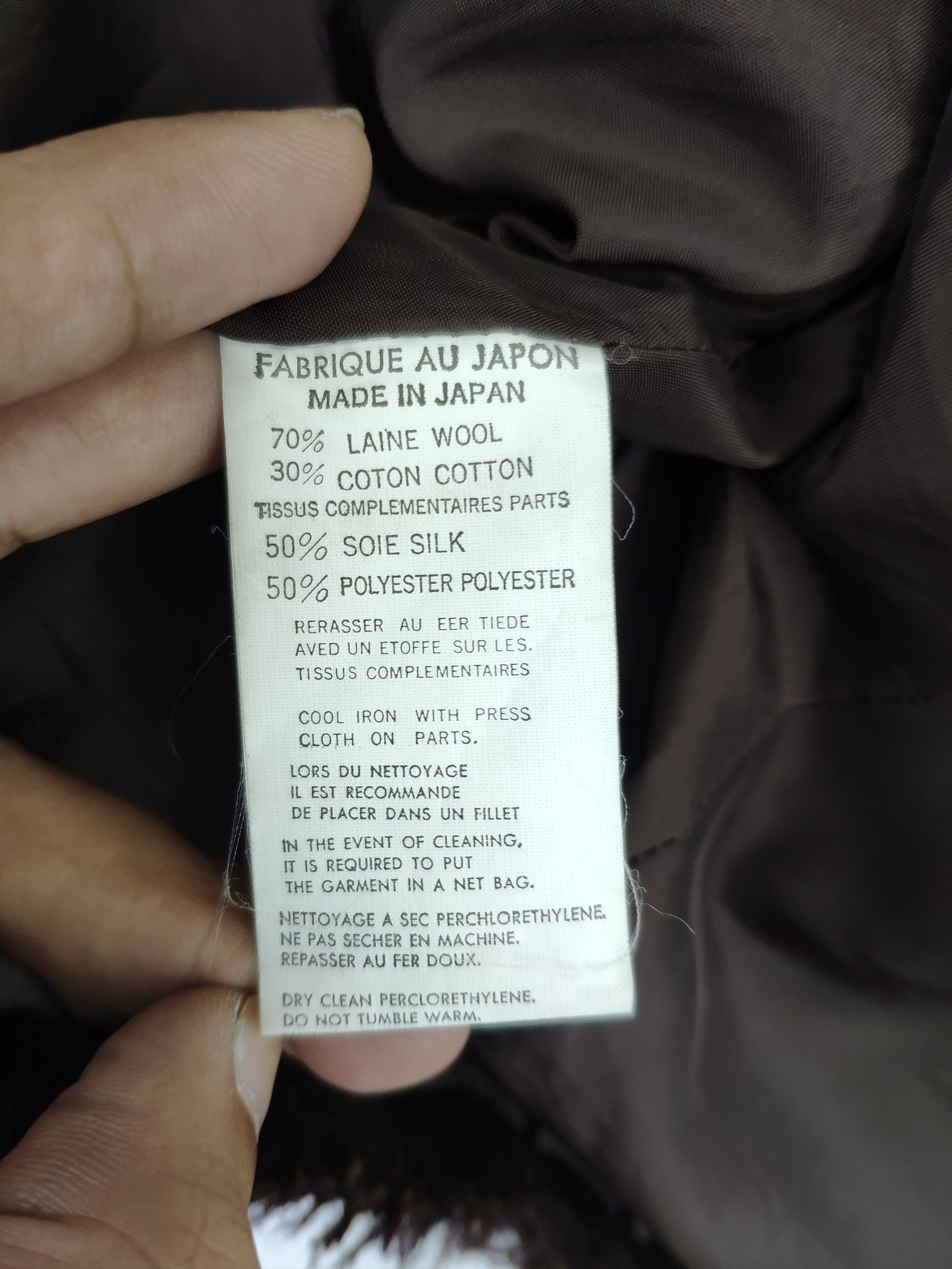 Designer × Yohji Yamamoto A/W 1995 Yohji Yamamoto Pour Homme Wool Jacket Cropped Size S / US 4 / IT 40 - 4 Thumbnail