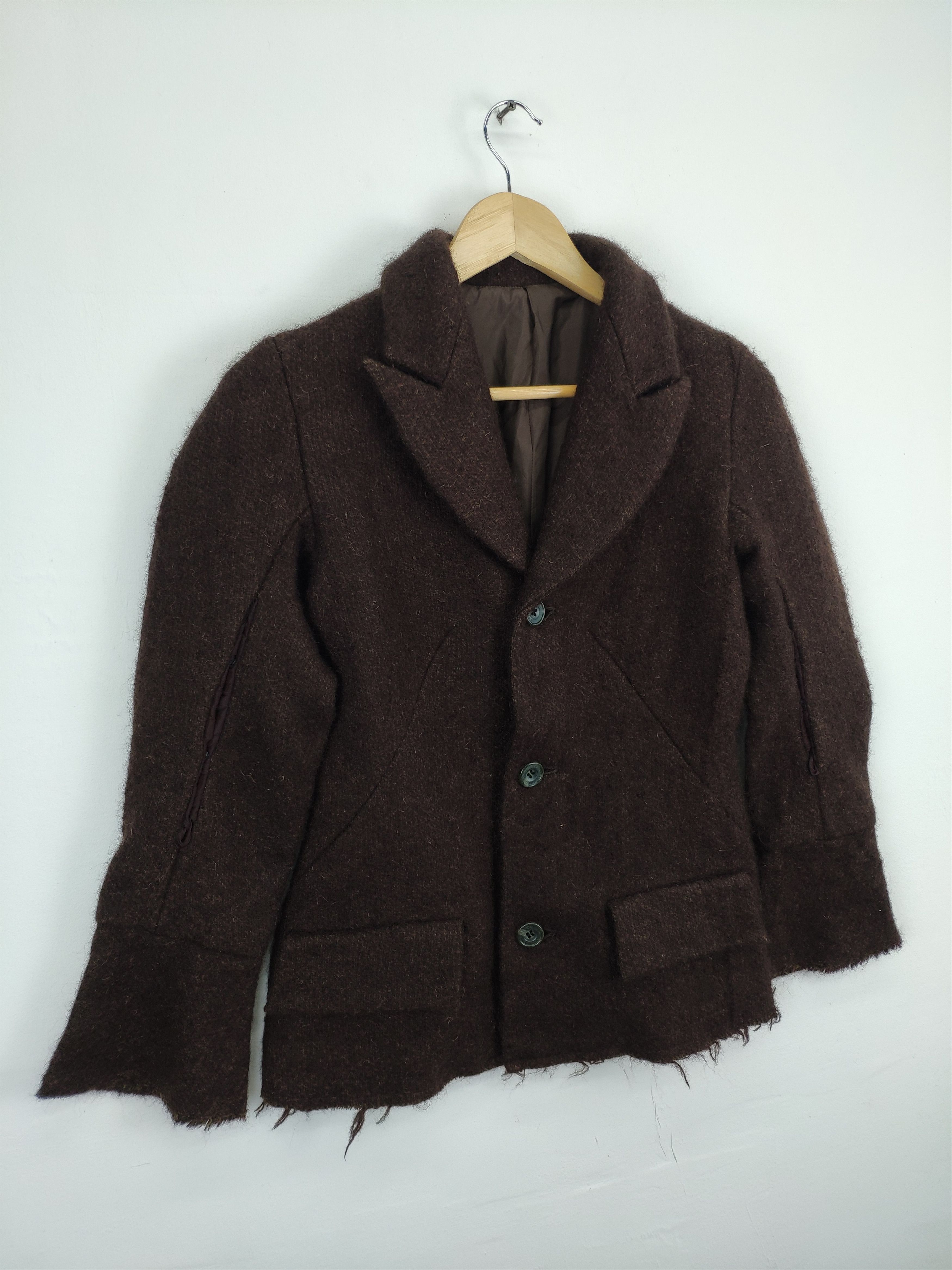 Designer × Yohji Yamamoto A/W 1995 Yohji Yamamoto Pour Homme Wool Jacket Cropped Size S / US 4 / IT 40 - 7 Thumbnail