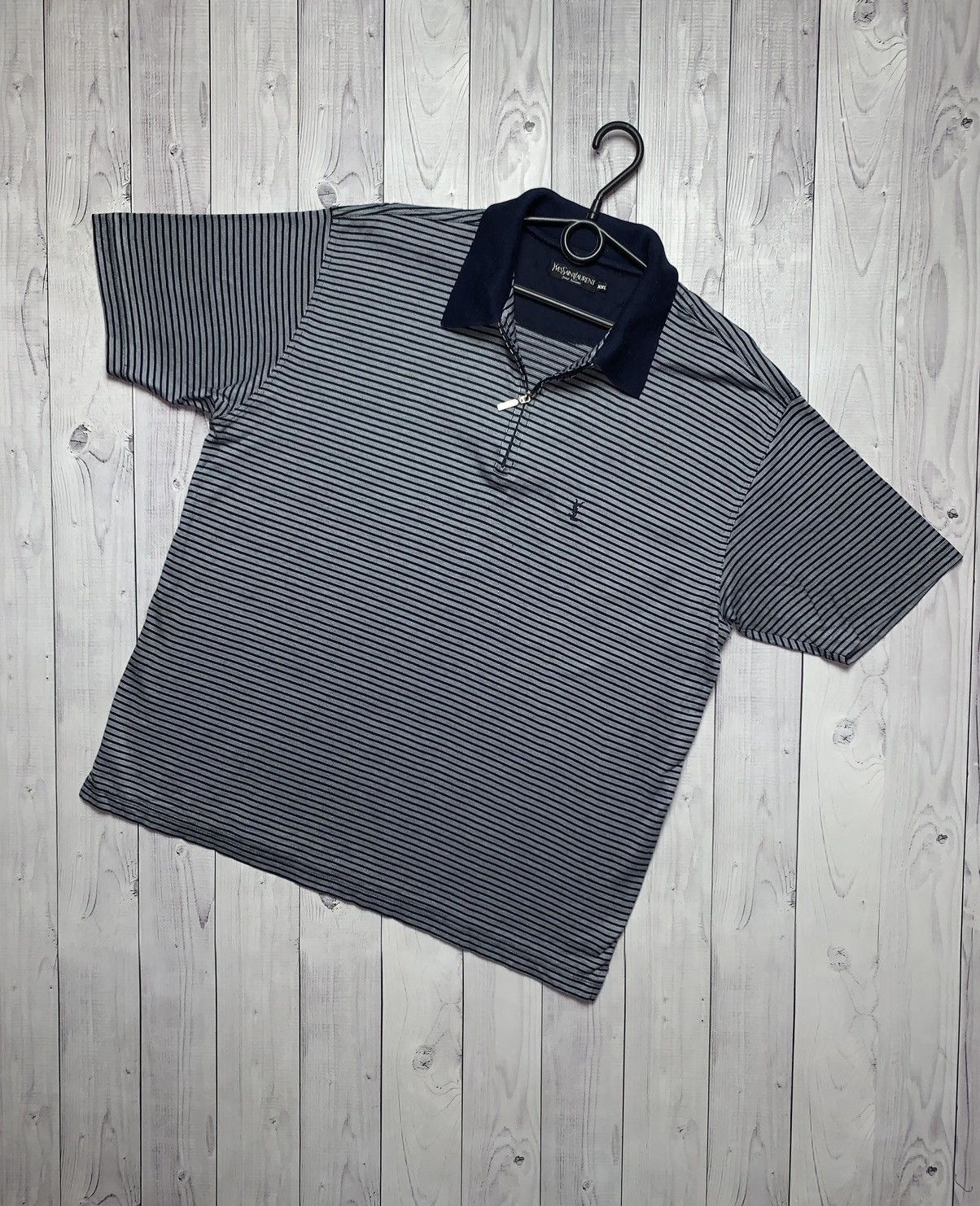 Vintage × Yves Saint Laurent Vintage Yves Saint Laurent polo striped logo size XL Size US XL / EU 56 / 4 - 1 Thumbnail