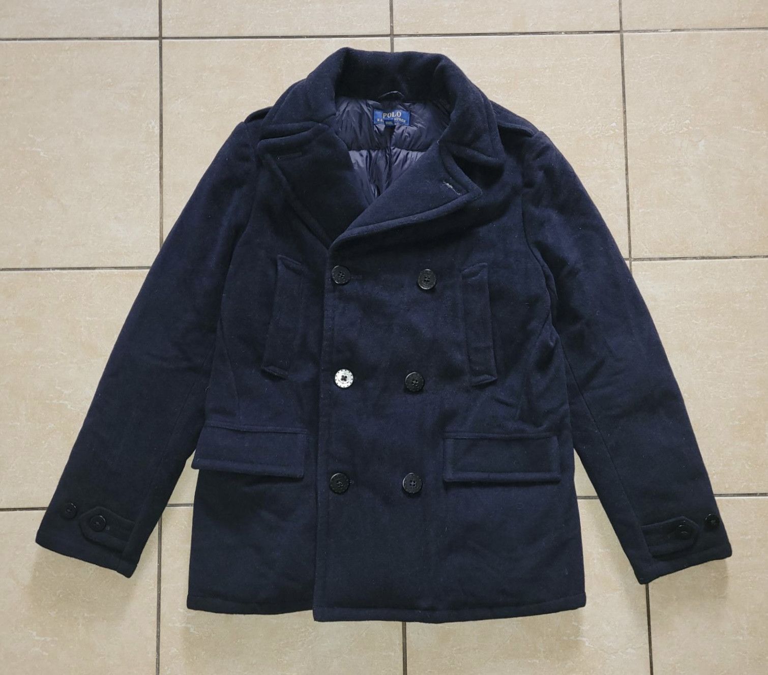 Ralph Lauren Polo Mens Wool Navy Coat Sz S outlets