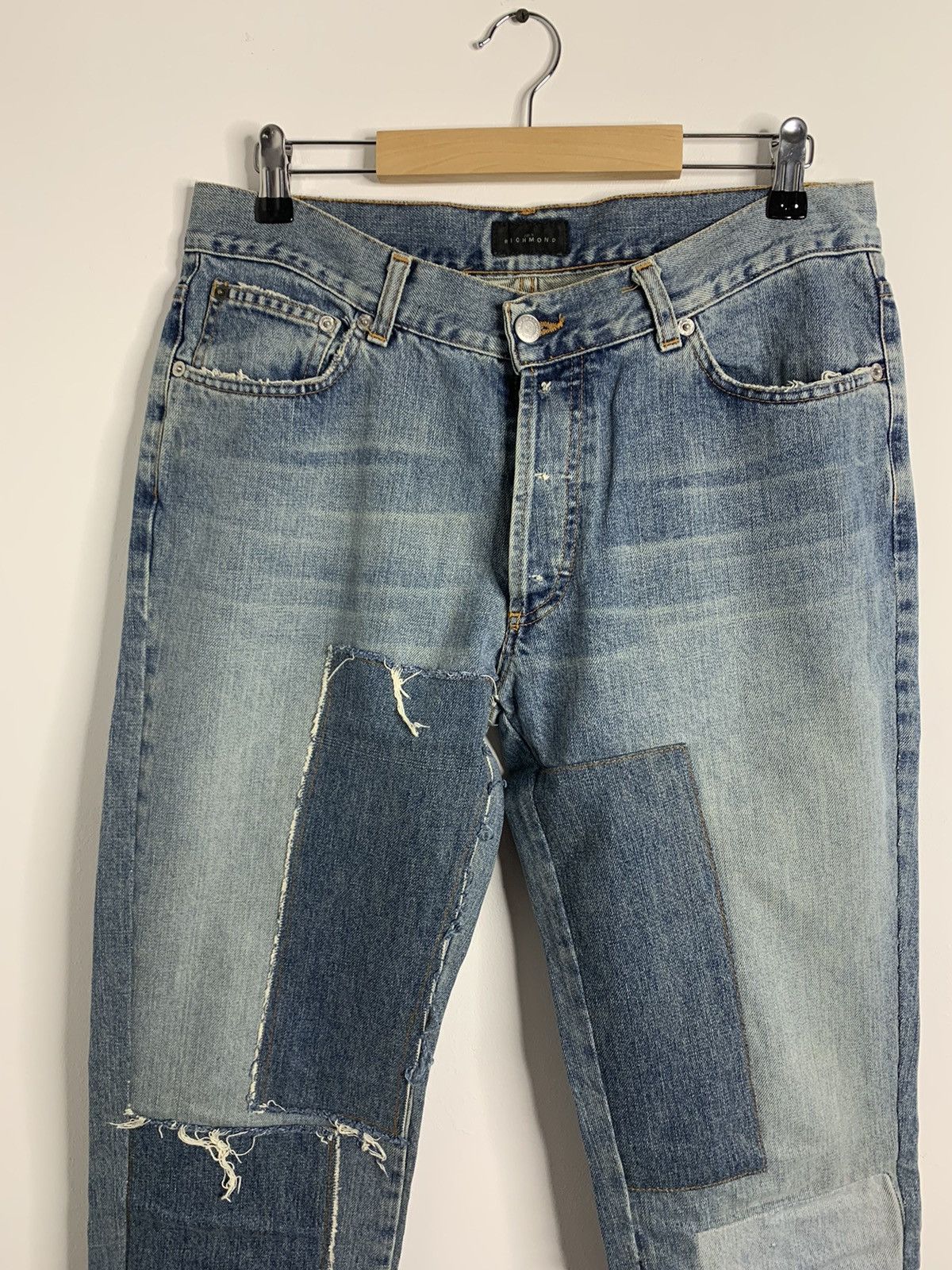 John Richmond John Richmond Patchwork Jeans Size US 32 / EU 48 - 2 Thumbnail