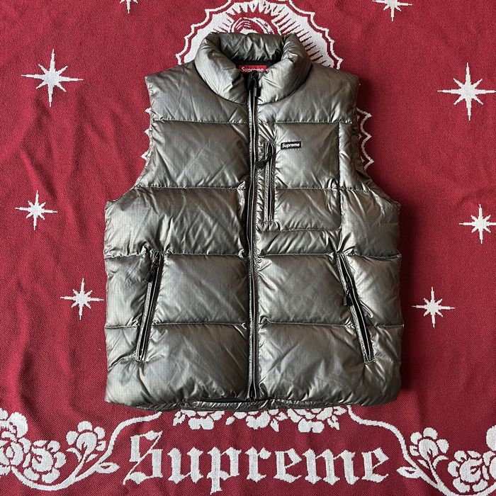 Supreme Used FW13 Supreme Silver Ski Vest Small Box Logo Size L