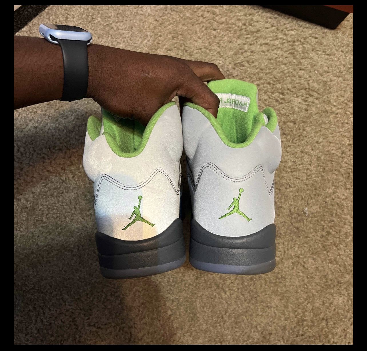 Nike Jordan 5 Green Bean Size US 12 / EU 45 - 4 Thumbnail