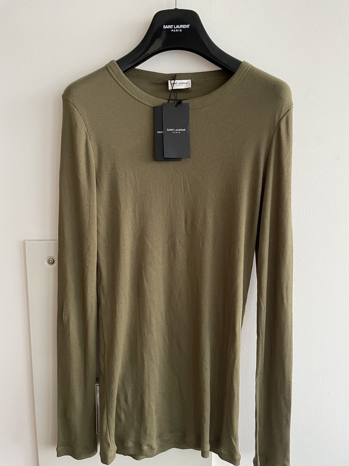 Hedi Slimane × Saint Laurent Paris × Yves Saint Laurent Rare Super Runway Elastic Stretch “Homeless” Sweater Shirt Size US L / EU 52-54 / 3 - 17 Thumbnail