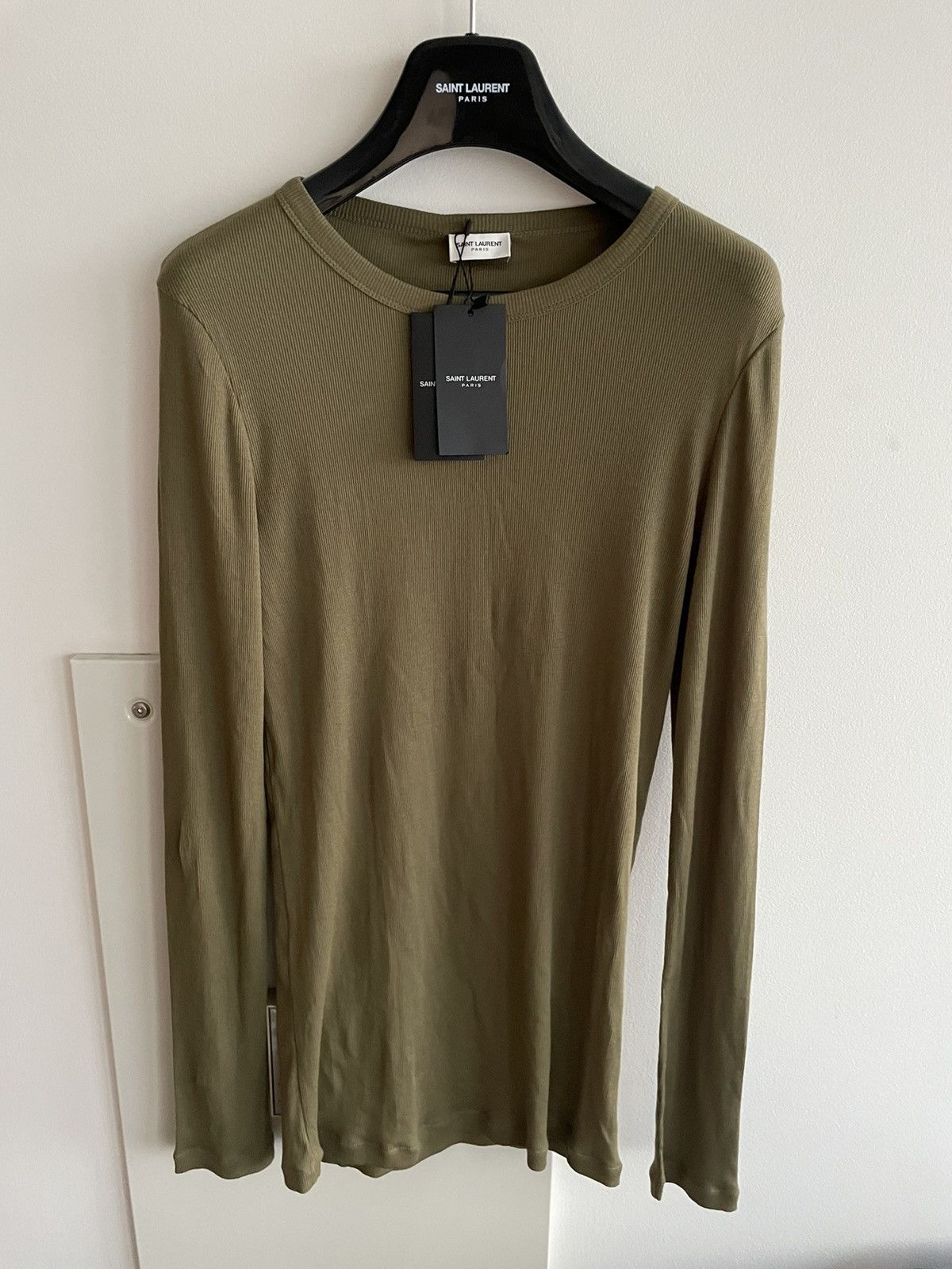 Hedi Slimane × Saint Laurent Paris × Yves Saint Laurent Rare Super Runway Elastic Stretch “Homeless” Sweater Shirt Size US L / EU 52-54 / 3 - 18 Thumbnail