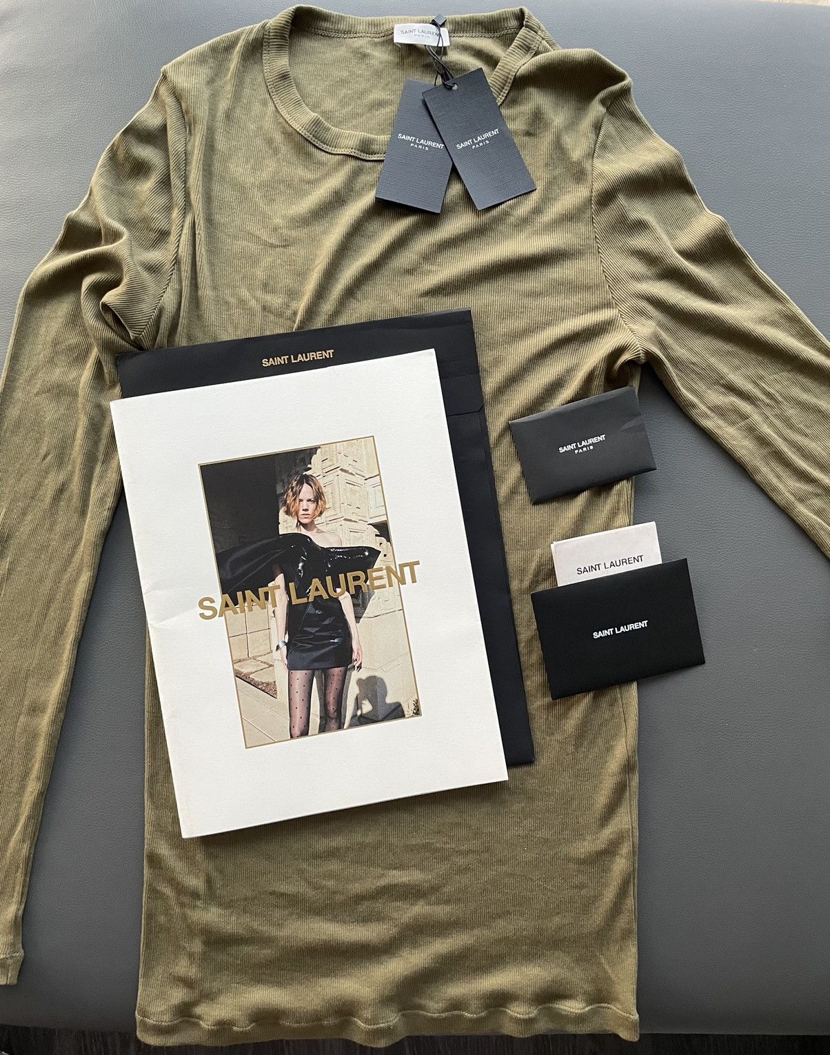 Hedi Slimane × Saint Laurent Paris × Yves Saint Laurent Rare Super Runway Elastic Stretch “Homeless” Sweater Shirt Size US L / EU 52-54 / 3 - 6 Thumbnail