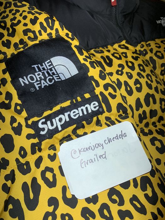 North face outlet supreme leopard jacket