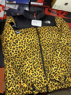 Supreme x The North Face TNF nuptse jacket Yellow Leopard FW11 SIZE LARGE