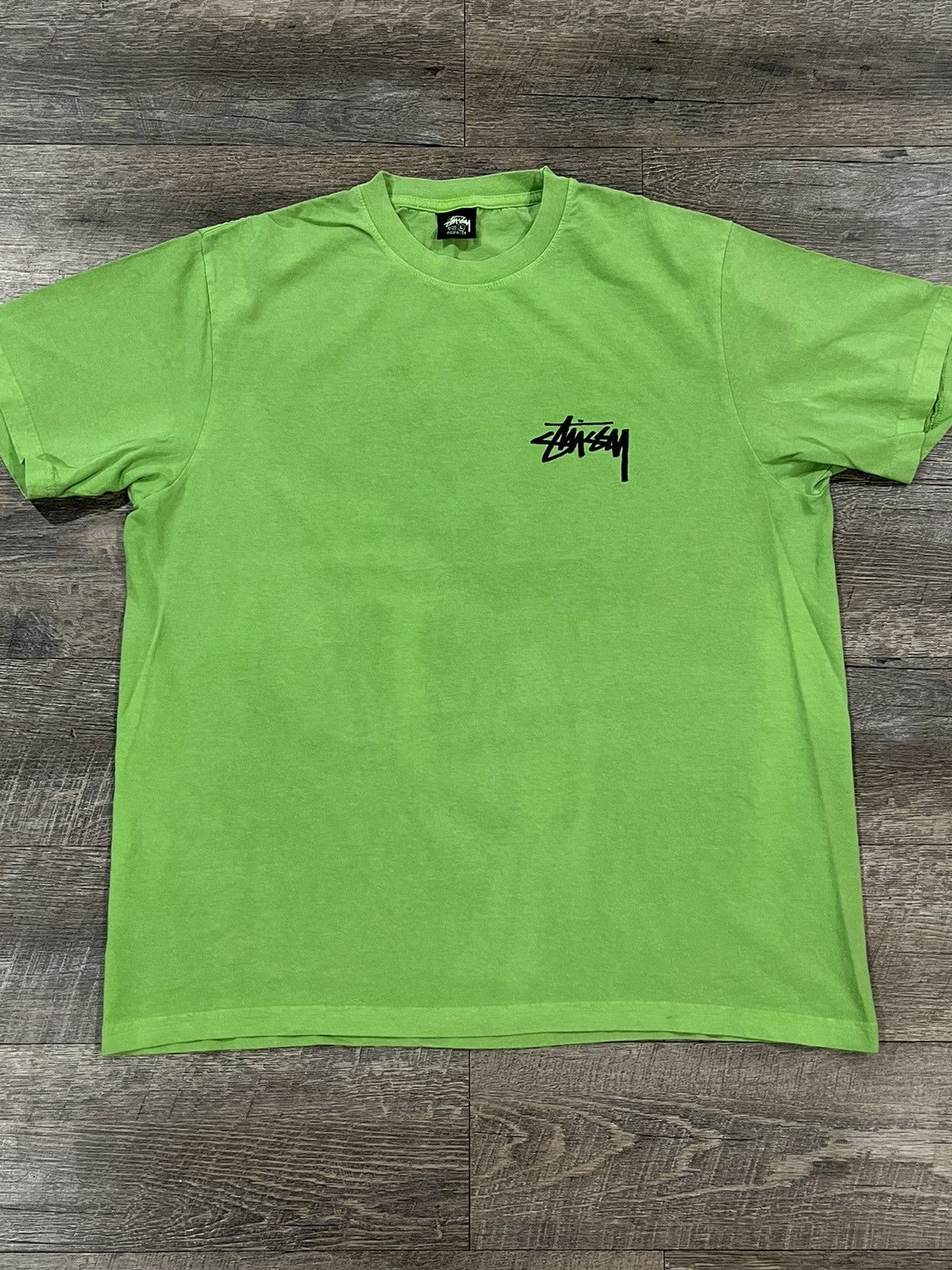 トップス stussy Big League Pigment Dyed tee green Stussy Big League Pigment Dyed Tee Green | Grailed