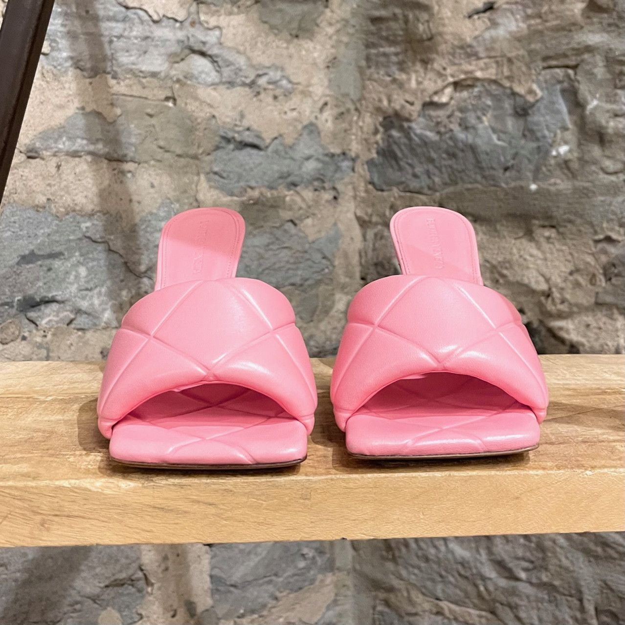 Bottega Veneta Bottega Veneta Pink Leather The Rubber Lido Heeled Sandals Size US 8 / IT 38 - 3 Thumbnail