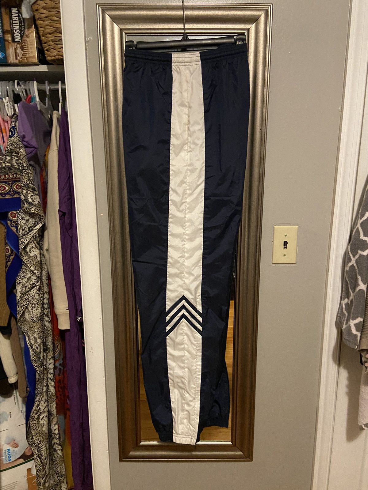 Adidas Vintage Navy Blue/White Adidas Track Pants Size US 36 / EU 52 - 2 Thumbnail