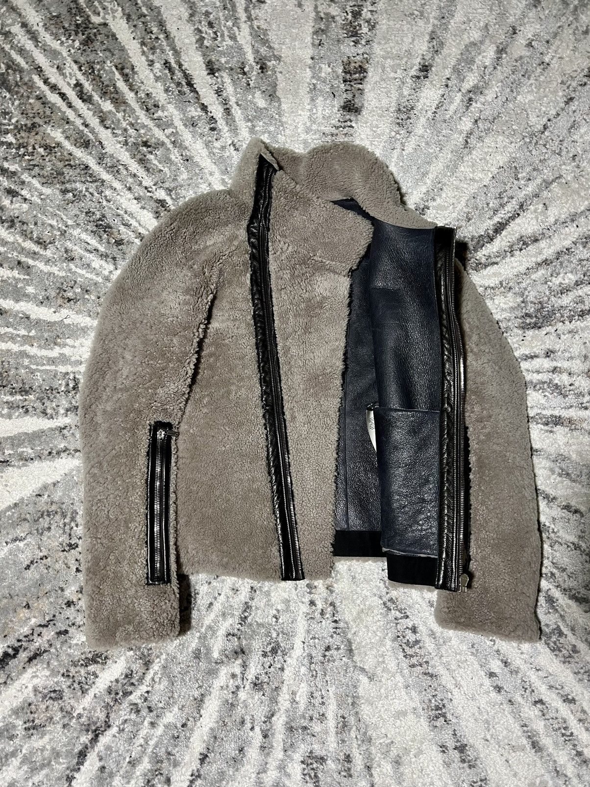 Rick Owens LAST DROP 🍷Rick Owens Shearling Jacket Asymmetric Zip Size US L / EU 52-54 / 3 - 2 Thumbnail