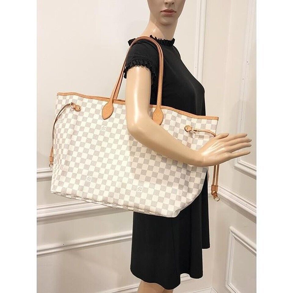 Louis Vuitton Neverfull MM Tote in Damier Azur Canvas Mint Condition