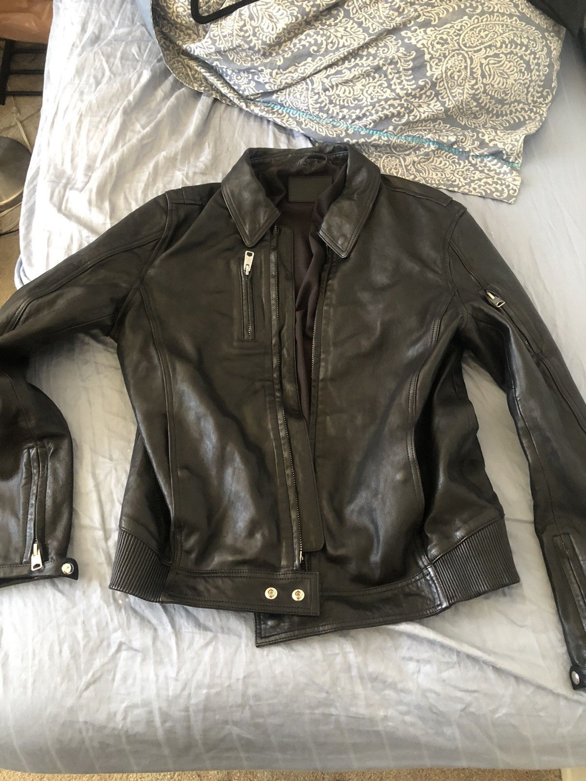 新品　ALLSAINTS KALEB LEATHER JACKET Sサイズ ALLSAINTS Kaleb Leather Jacket | endource