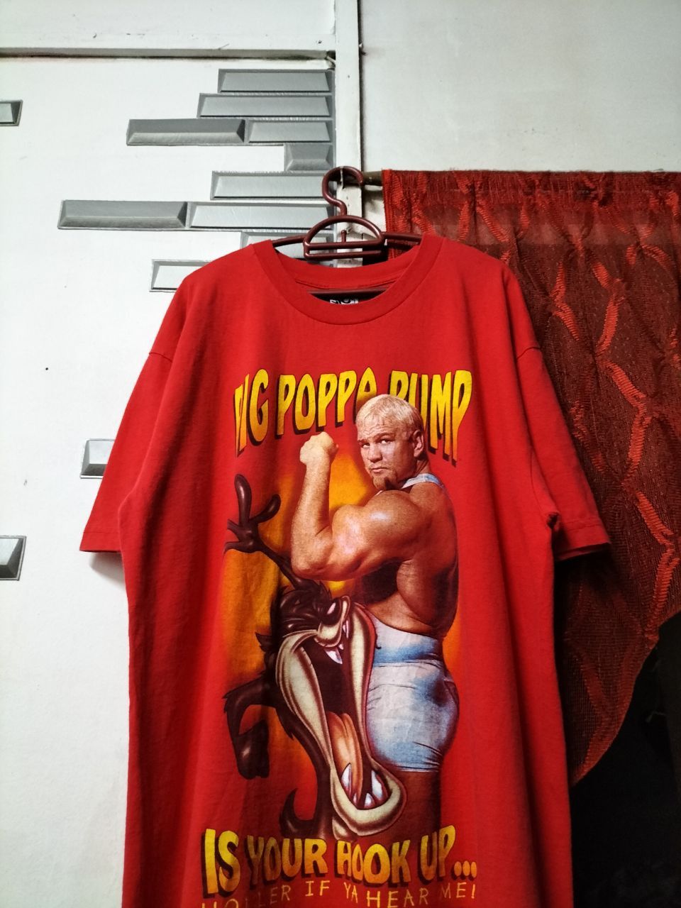 image of Wcwnwo x Wwe Vintage Wcw Scott Steiner Ft Taz 1999 Nwo T Shirt in Red, Men's (Size XL)