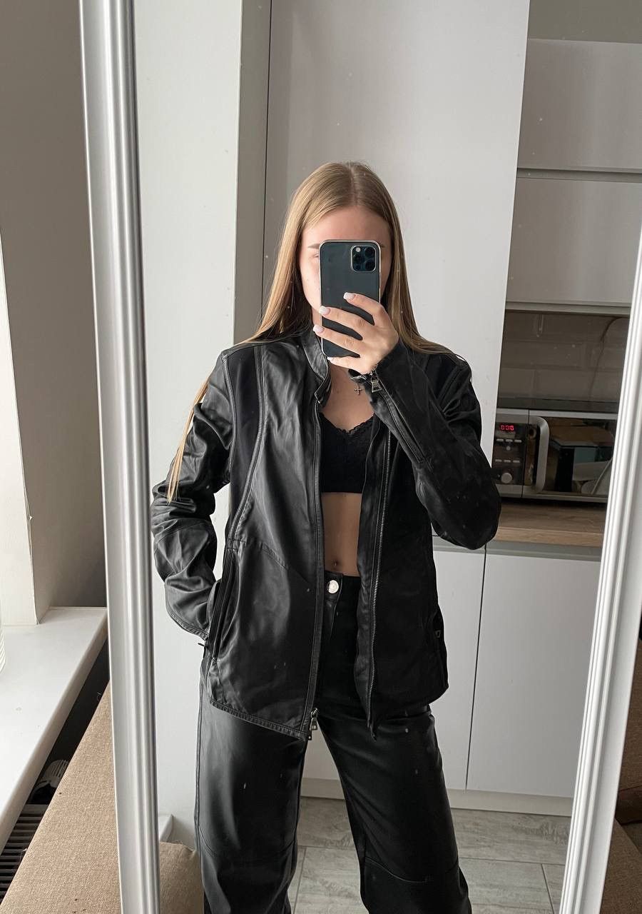 Prada Prada Leather Jacket moto Racing (SYV119) | Grailed