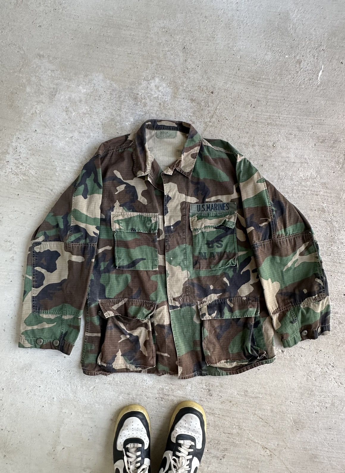 Vintage Vintage Military Forest Camo Chore Jacket Size US M / EU 48-50 / 2 - 1 Thumbnail