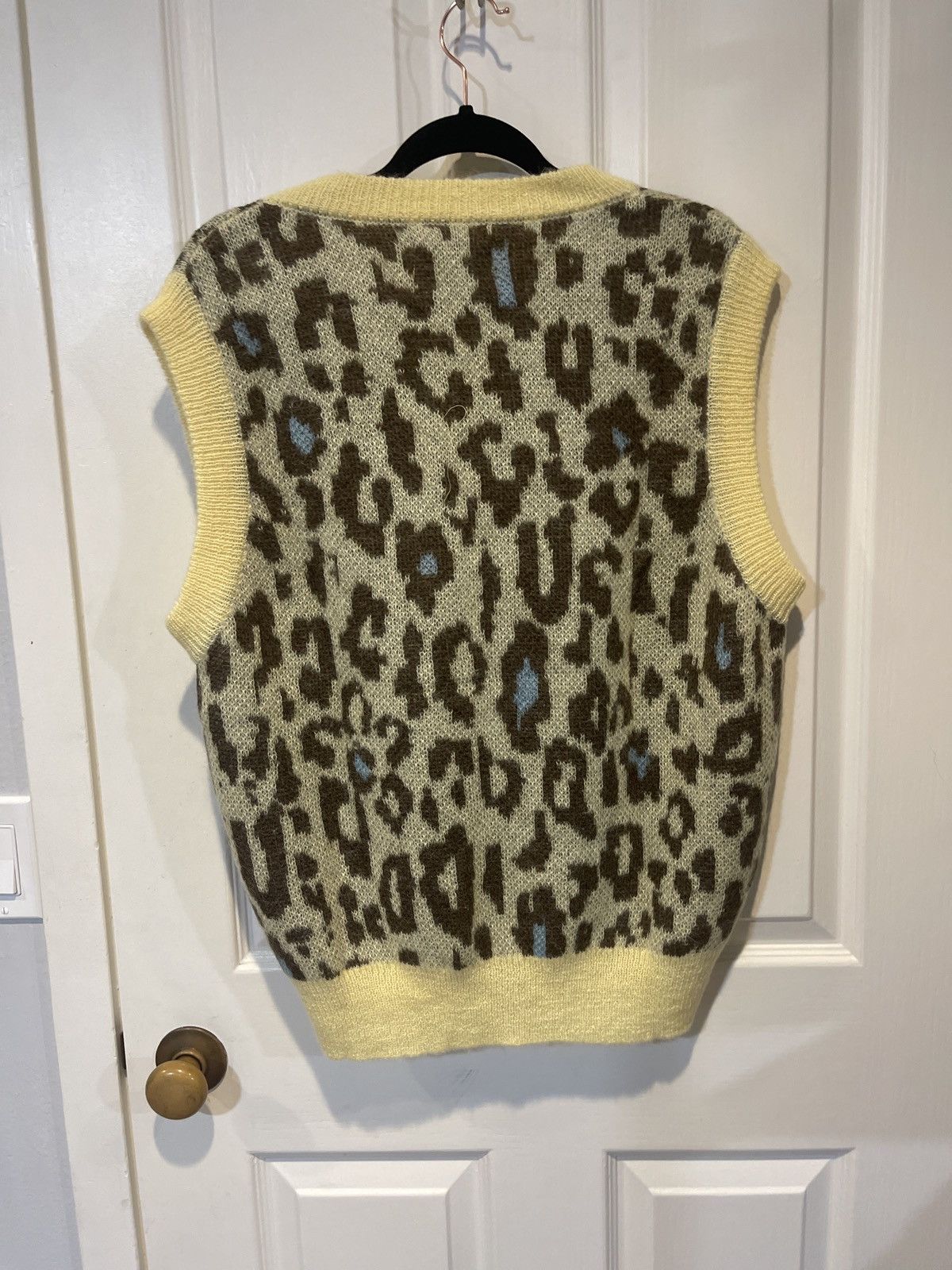 Golf Wang GOLF le FLEUR* Cream leopard mohair vest | Grailed