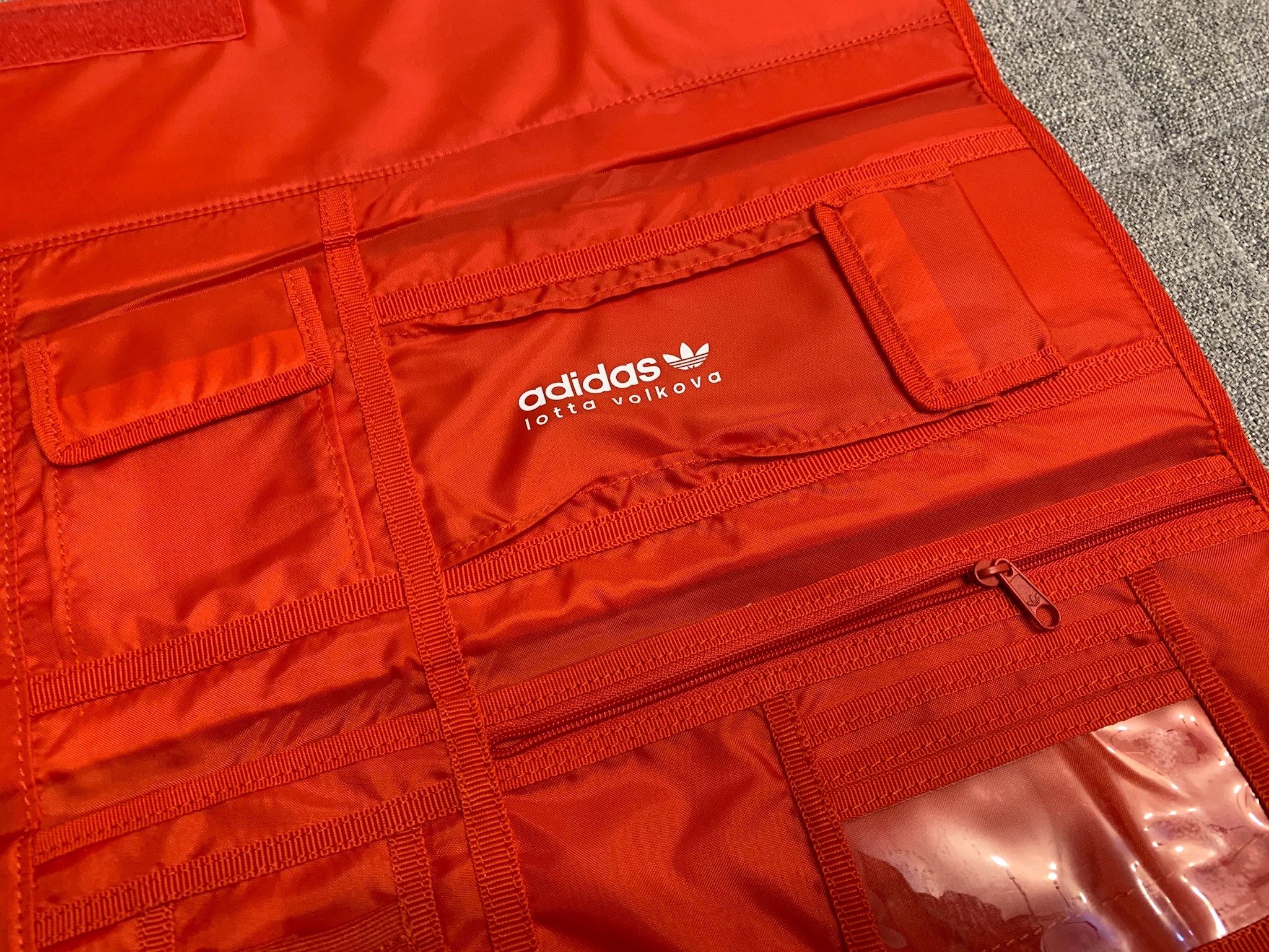 Adidas ADIDAS X LOTTA VOLKOVA THREE STRIPE CLUTCH BAG RED IN RED Size ONE SIZE - 4 Thumbnail