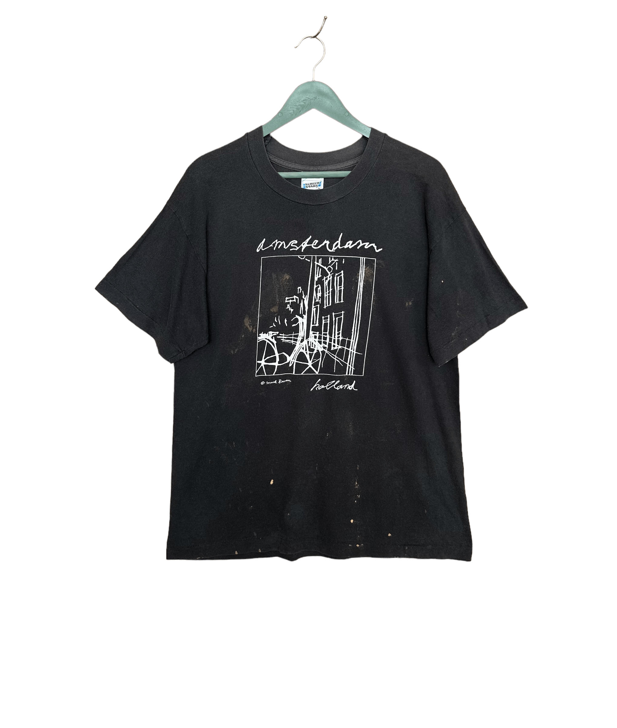 Vintage 90s Amsterdam Holland Art By Mark Tavern T-Shirt