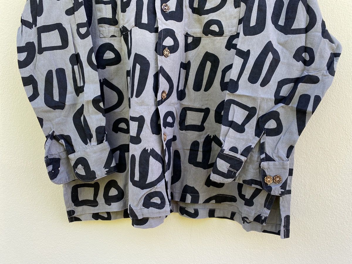 Other Vintage 90s Rare Checkered Art Print Wood Buttons Shirt Size US L / EU 52-54 / 3 - 3 Thumbnail