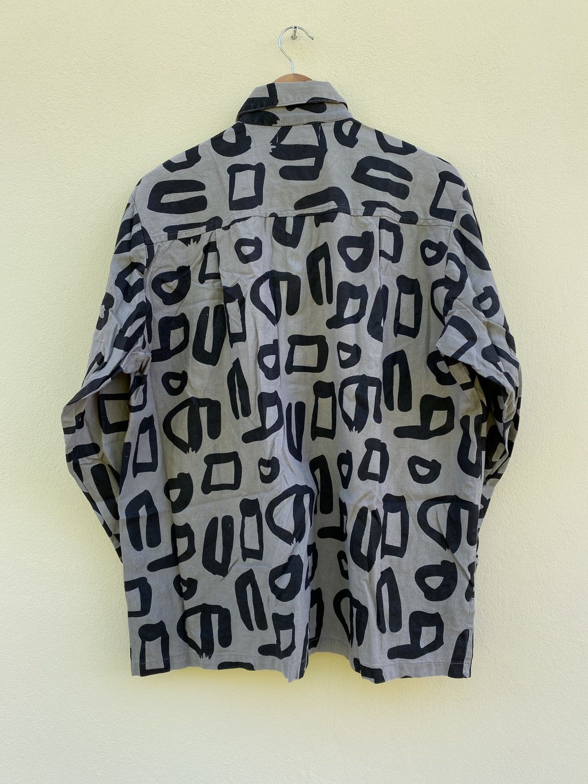 Other Vintage 90s Rare Checkered Art Print Wood Buttons Shirt Size US L / EU 52-54 / 3 - 8 Thumbnail