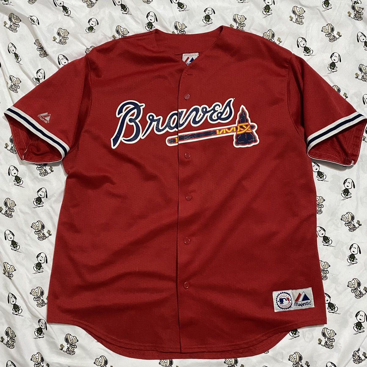 Vintage Atlanta Braves Chipper Jones MLB Majestic Jersey Size L | Grailed