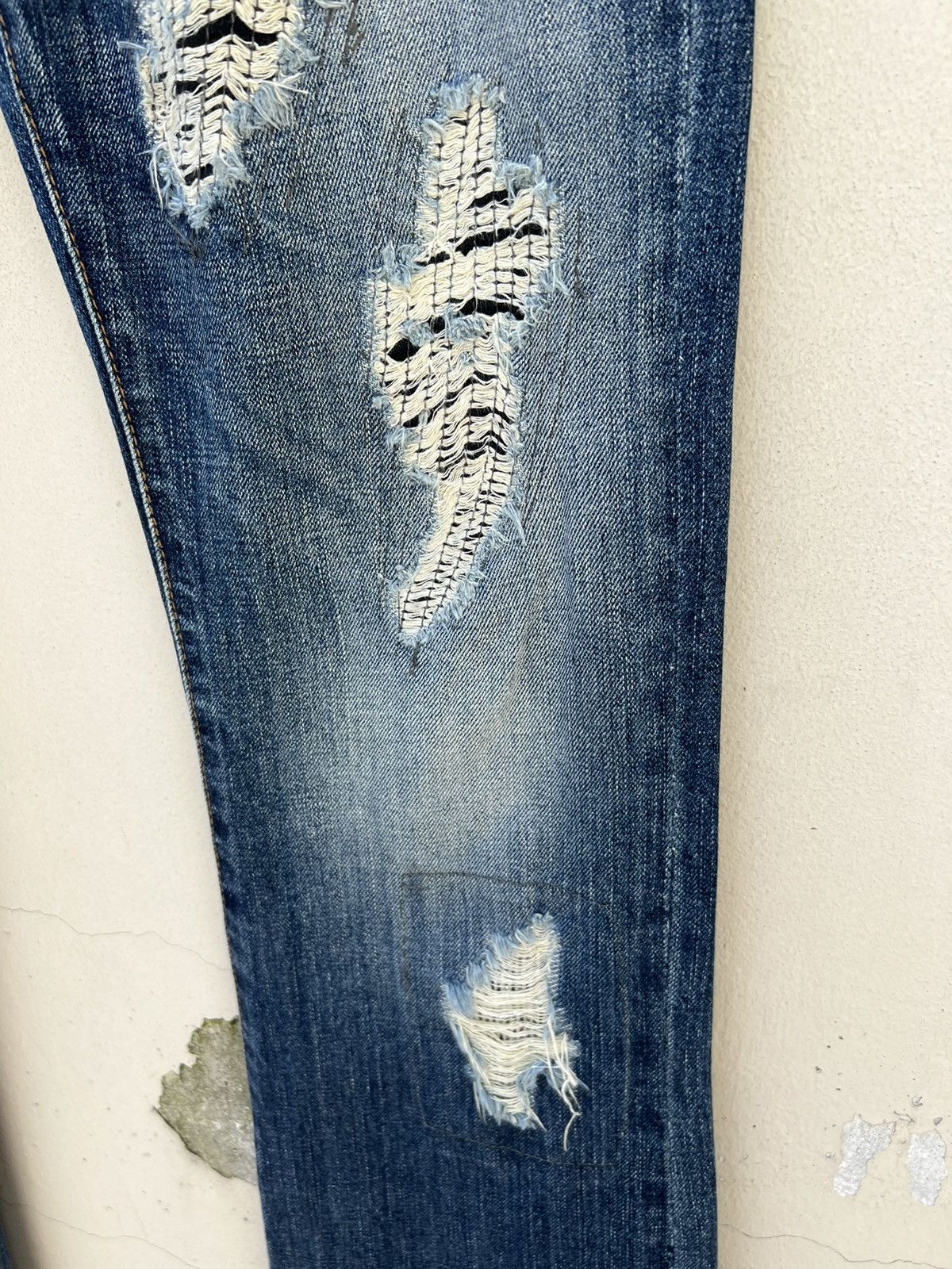 Japanese Brand × Vanquish × Vintage Vintage FUGA Japan Rips Distress Denim Flare Jeans Size US 31 - 12 Thumbnail