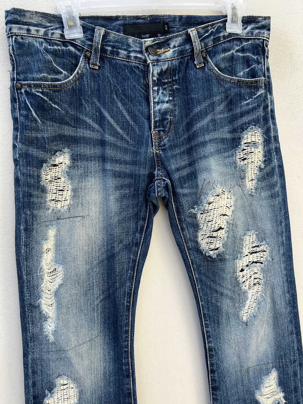 Japanese Brand × Vanquish × Vintage Vintage FUGA Japan Rips Distress Denim Flare Jeans Size US 31 - 7 Thumbnail