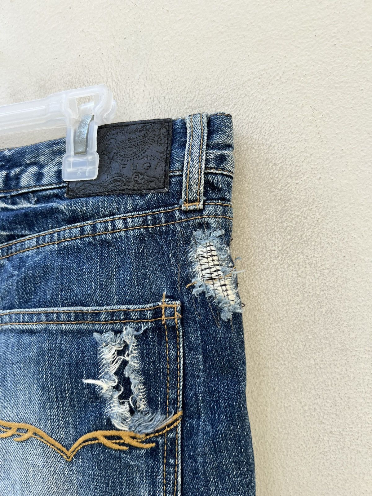 Japanese Brand × Vanquish × Vintage Vintage FUGA Japan Rips Distress Denim Flare Jeans Size US 31 - 18 Thumbnail